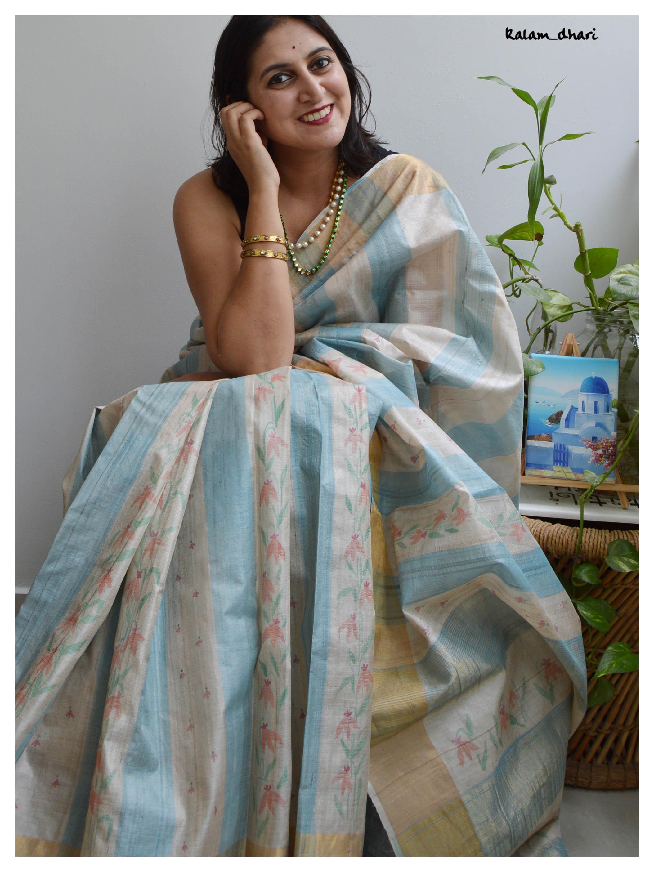 Dhaari Painted Kosa Silk Saree