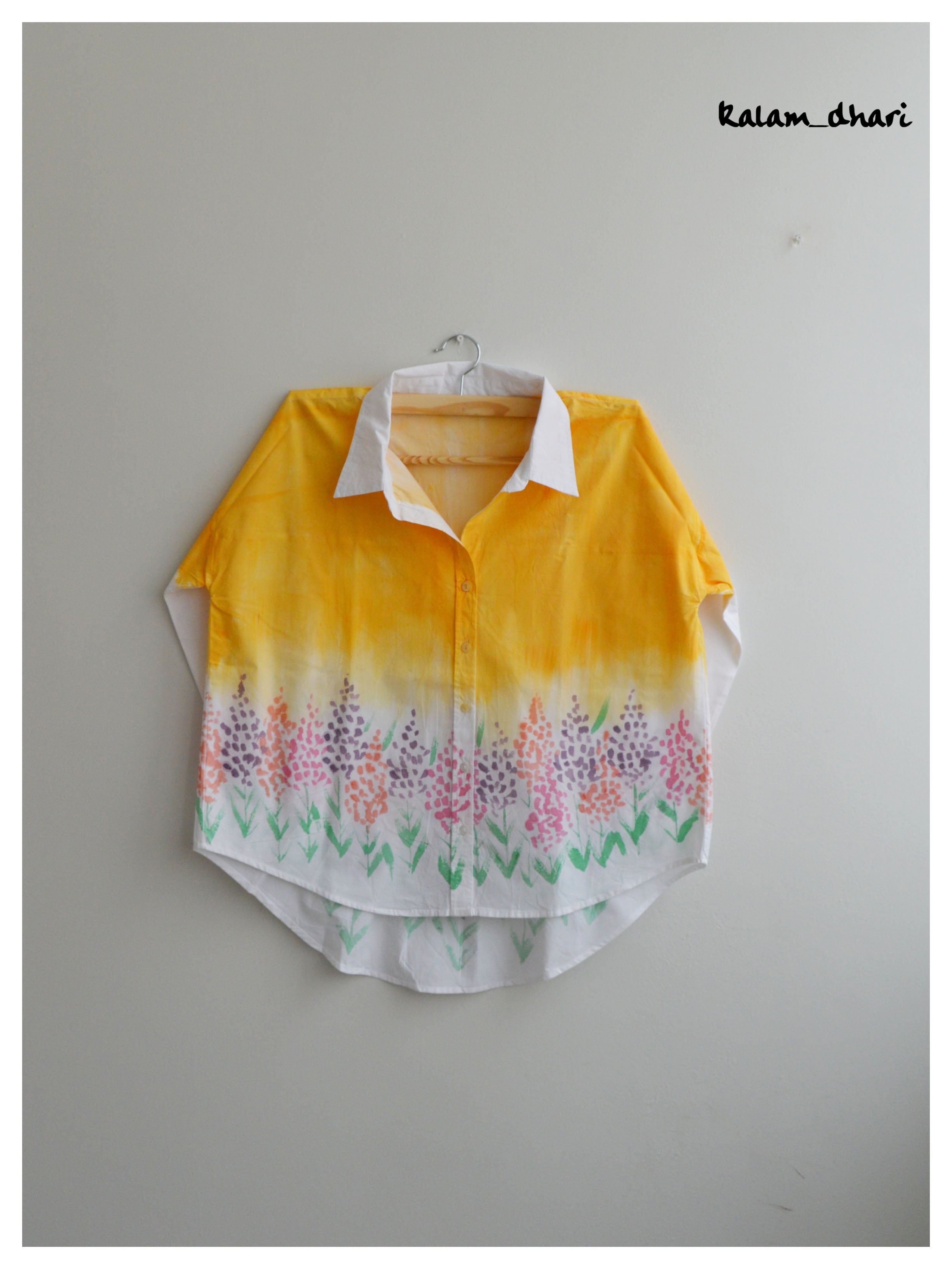 Spring Flowers Painted Oversized Shirt