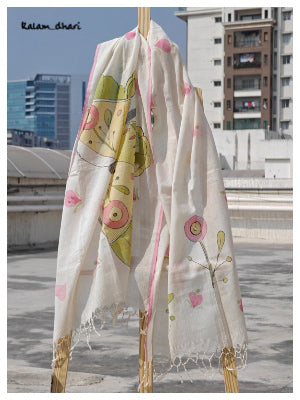 Titli Muslin Cotton Painted Stole