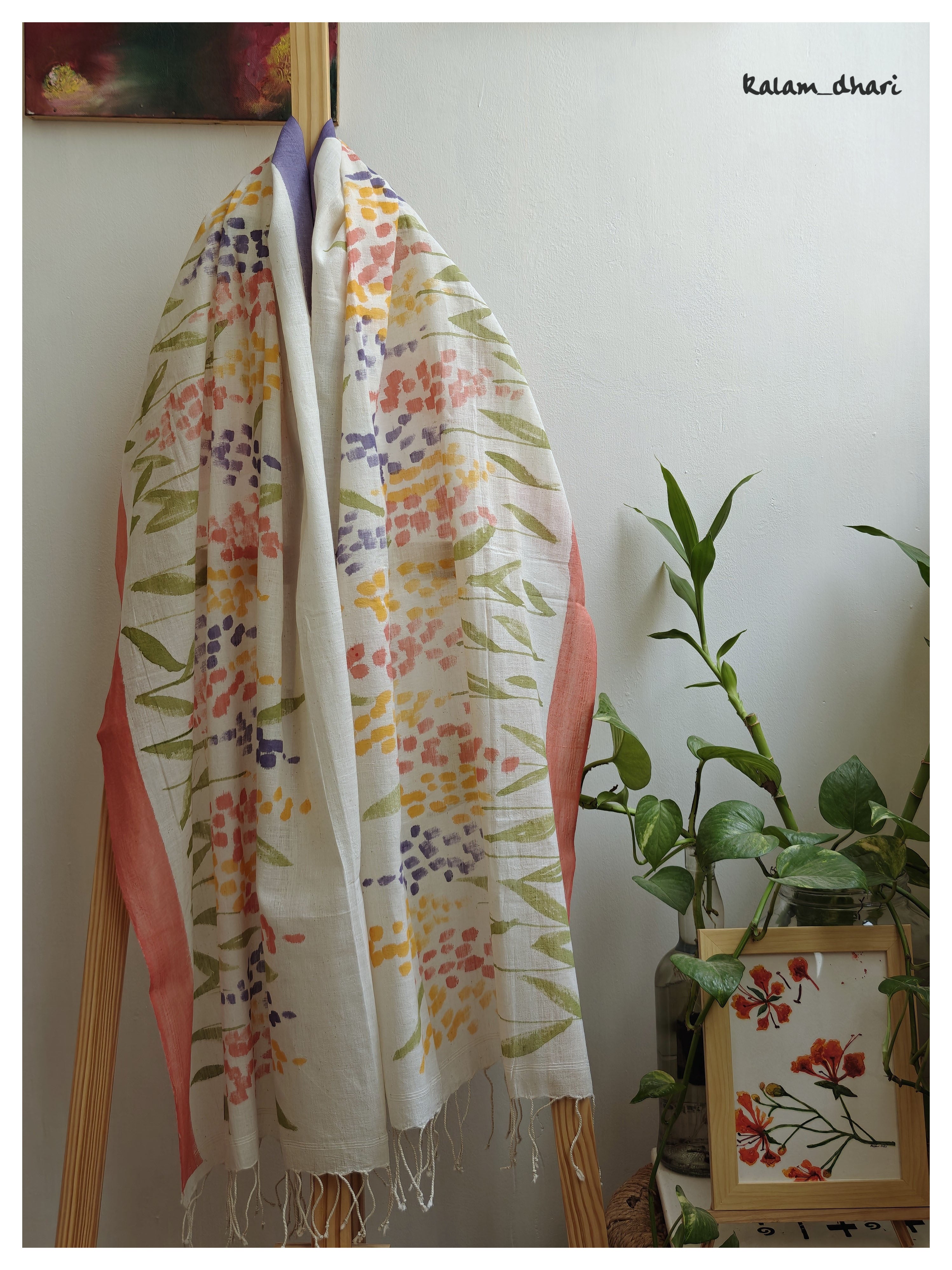 Delphi Muslin Cotton Painted Stole