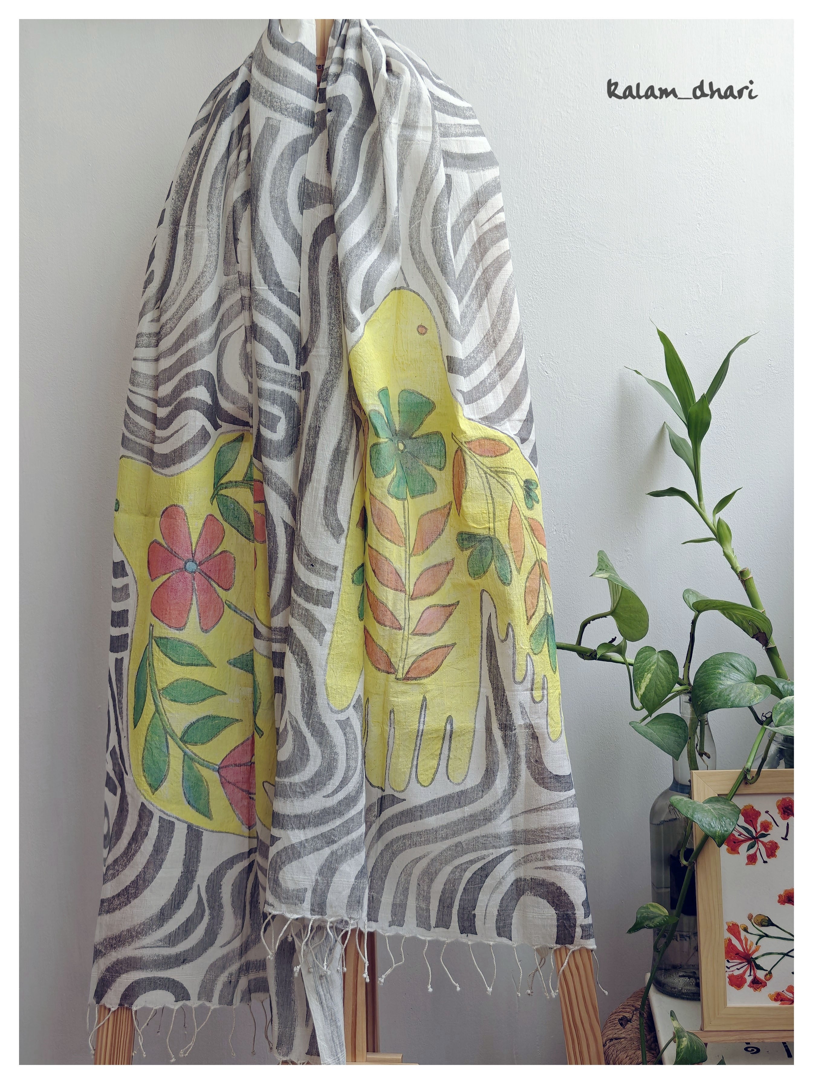 Udaan Muslin Cotton Painted Stole