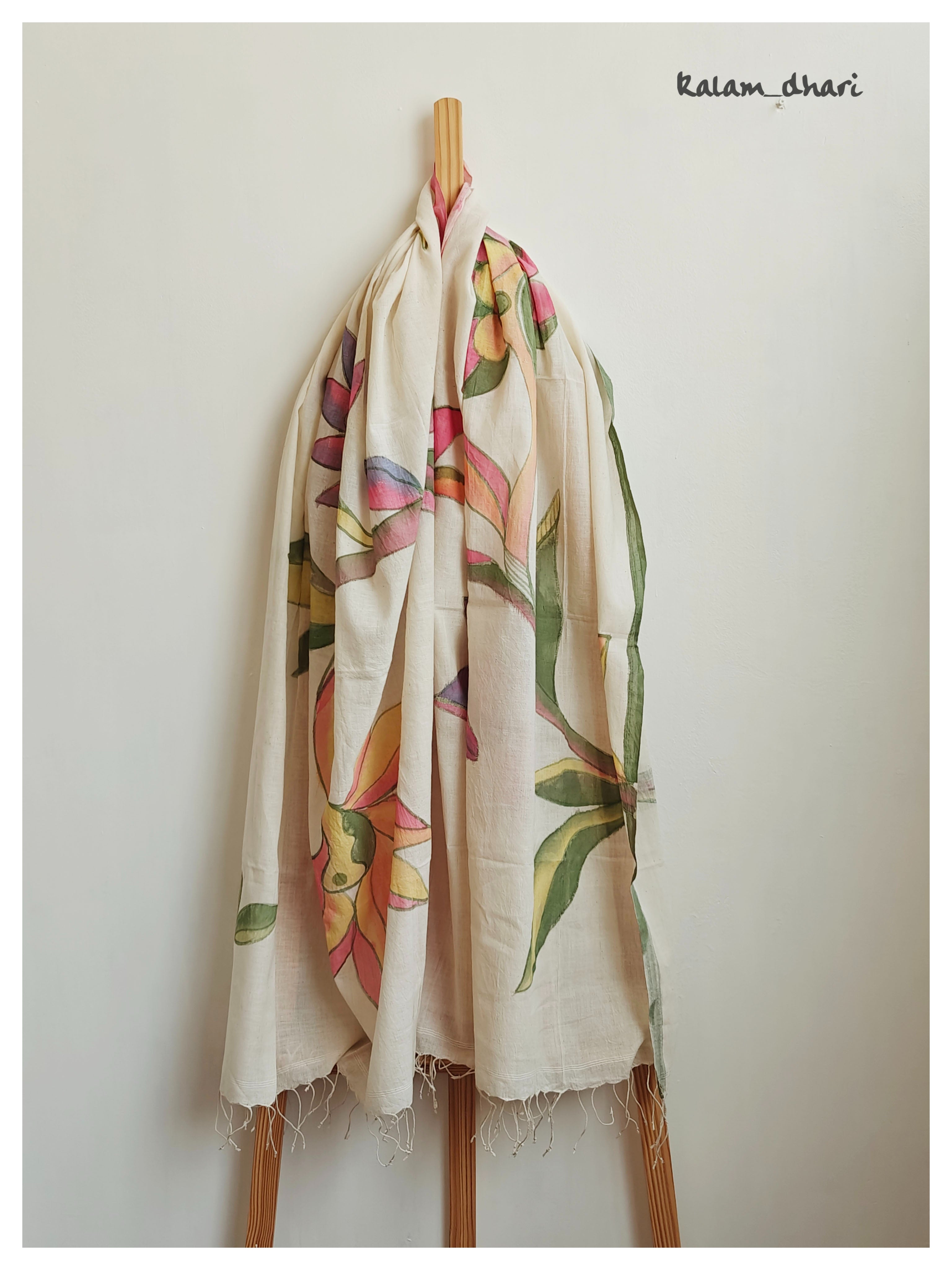 Rangoli Muslin Cotton Painted Dupatta