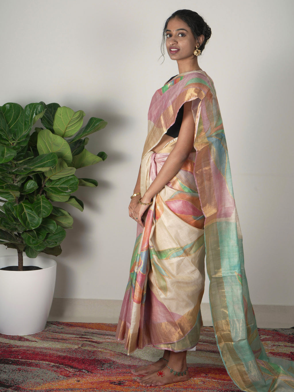Kusum Painted Tussar Saree