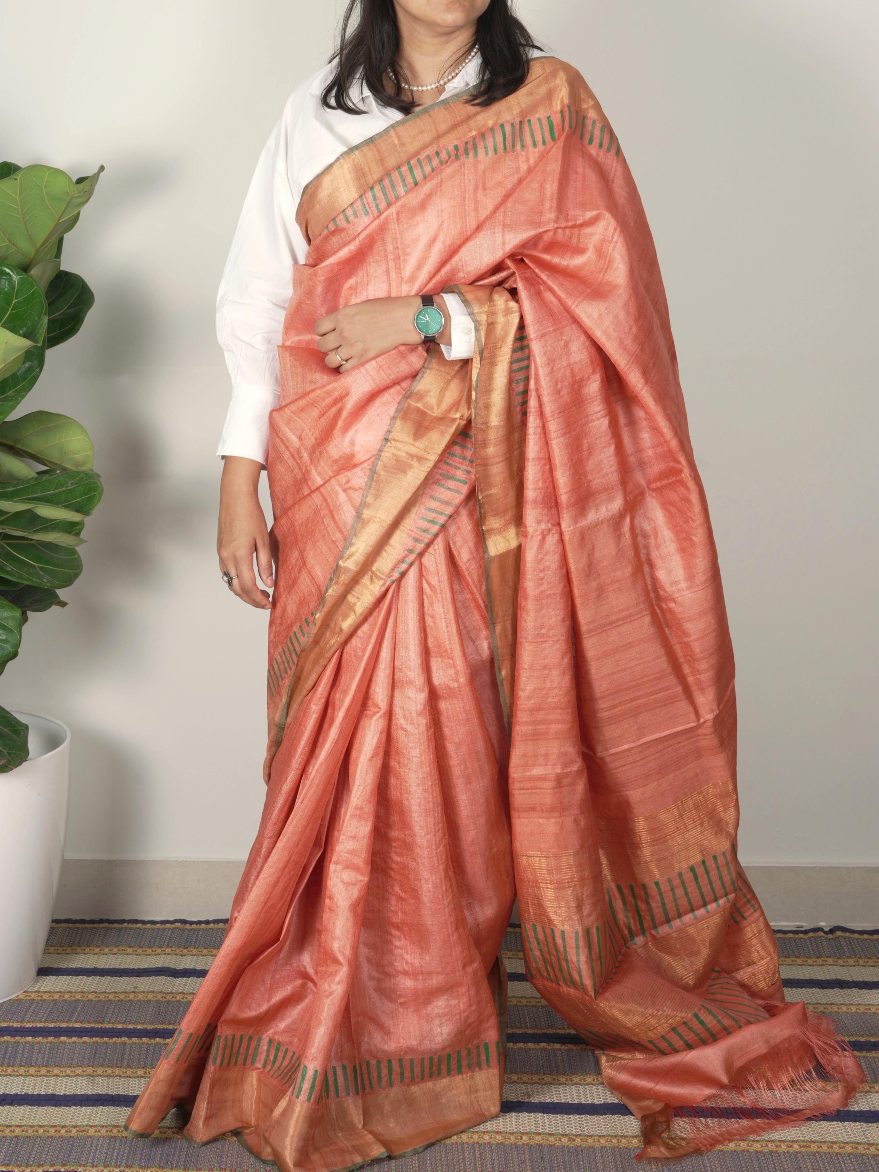 Huma Painted Tussar Saree