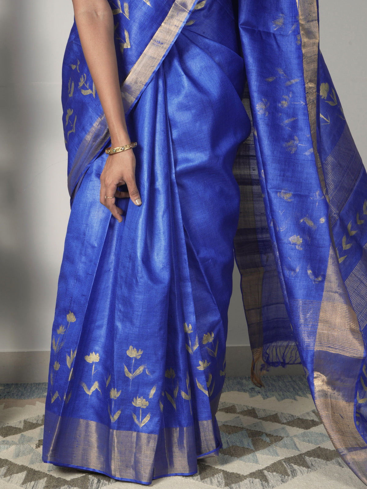 Neelam Painted Tussar Saree