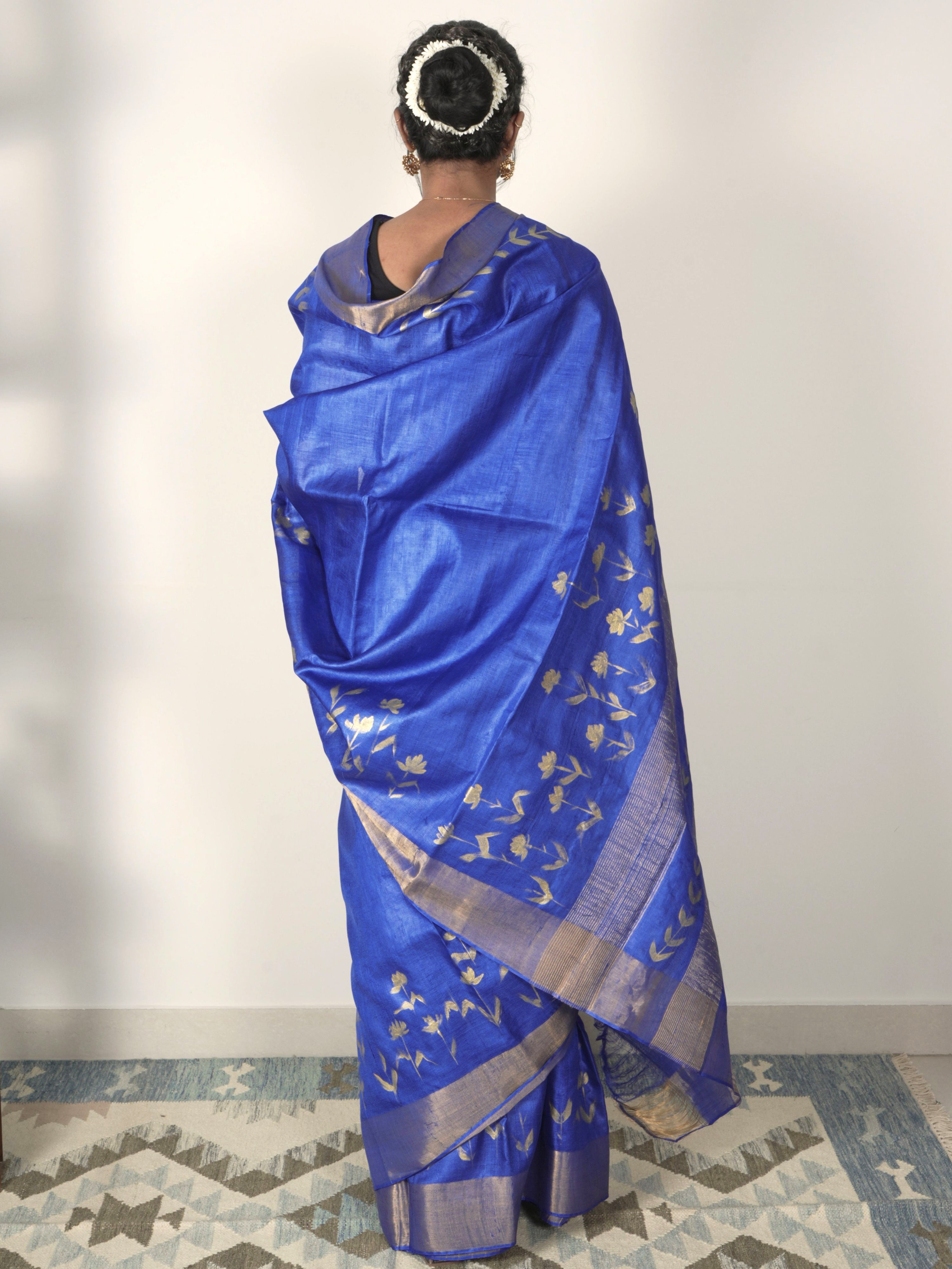 Neelam Painted Tussar Saree