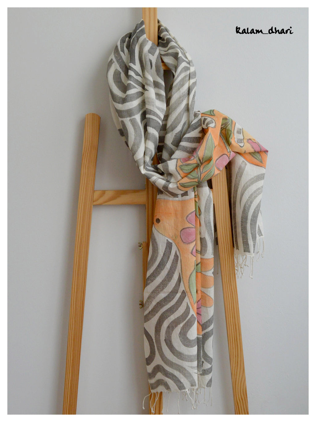 Udaan Muslin Cotton Painted Stole 2