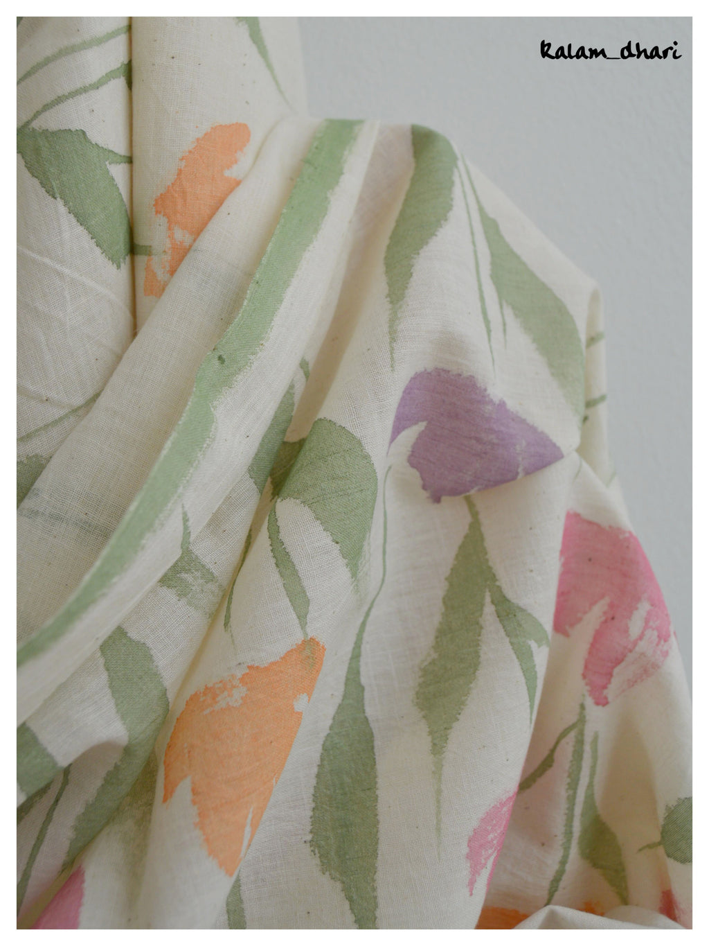 Phool Muslin Cotton Painted Stole