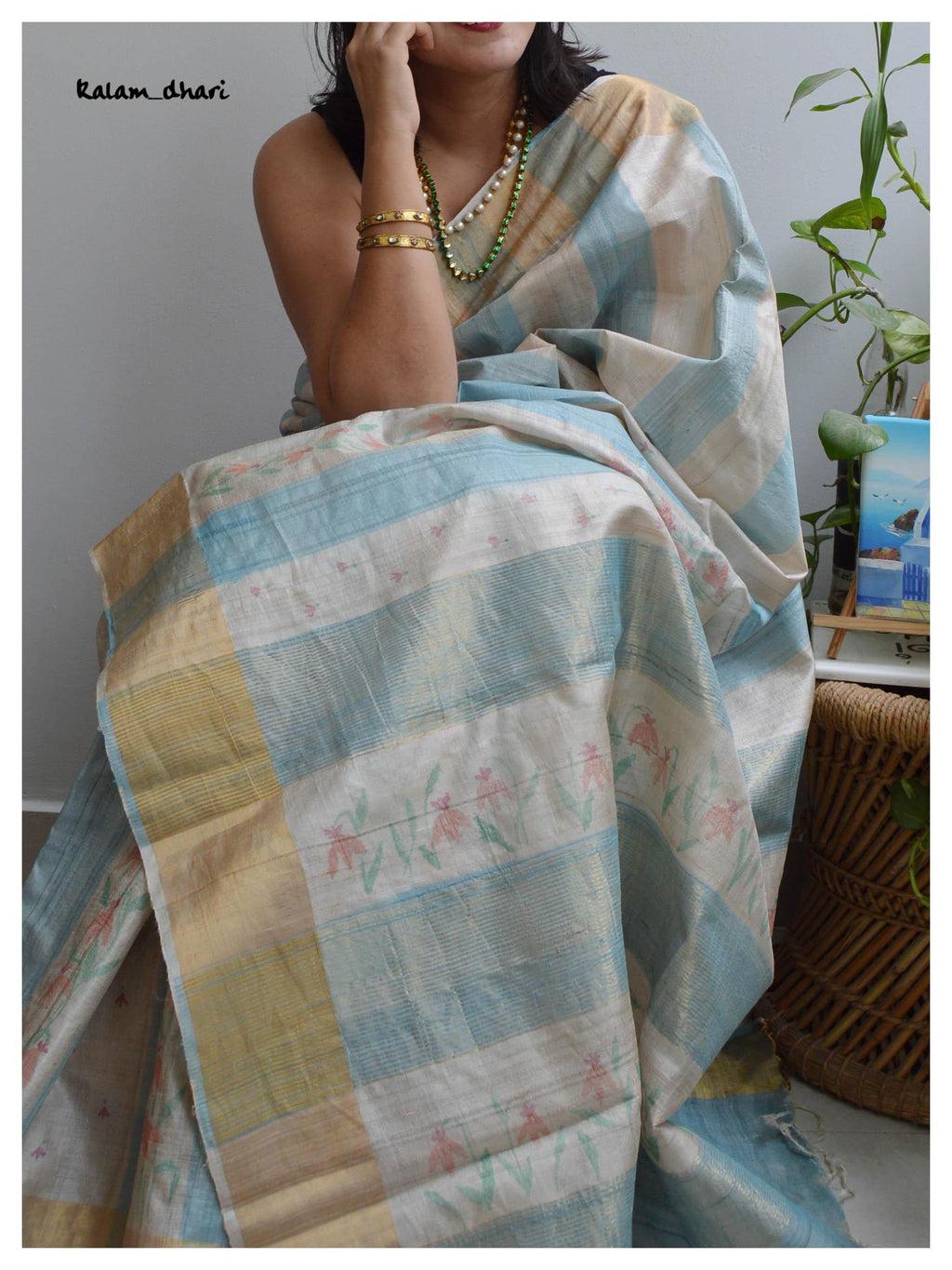 Dhaari Painted Kosa Silk Saree
