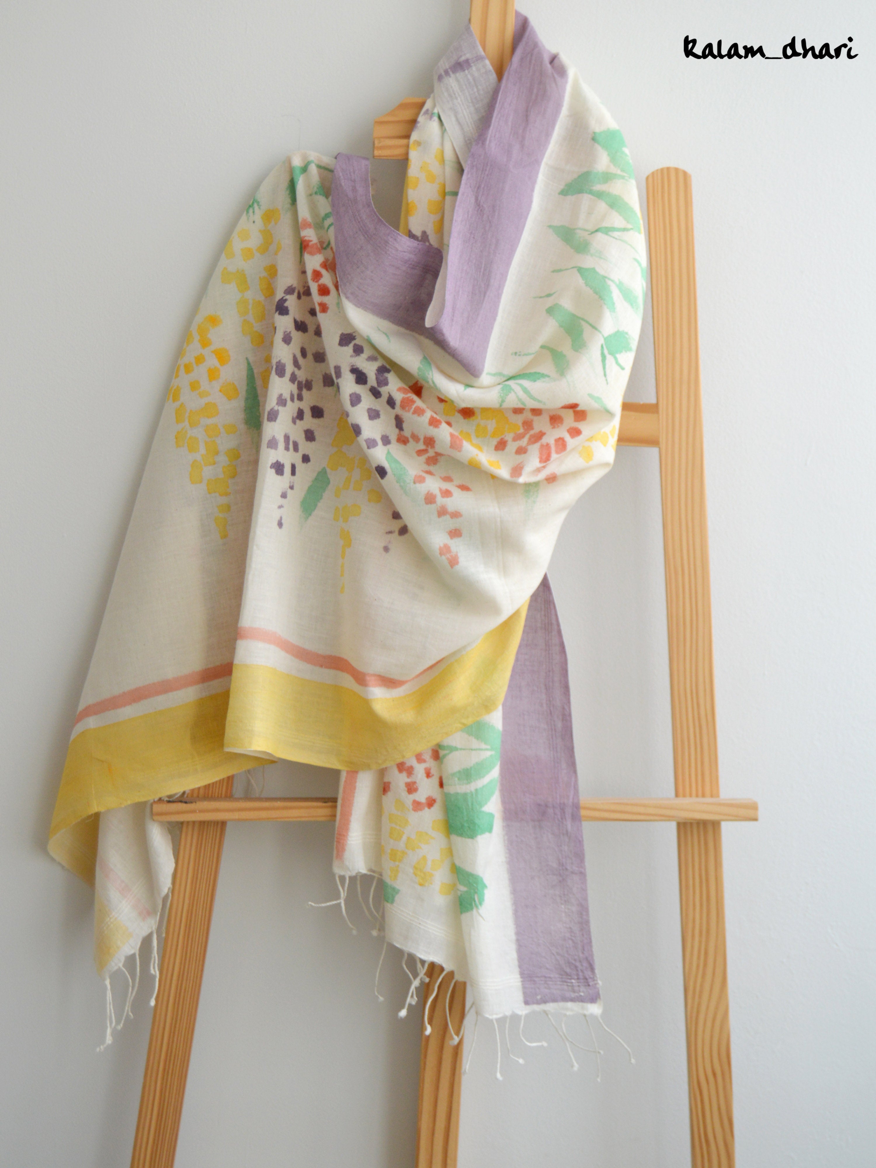 Delphi Muslin Cotton Painted Stole