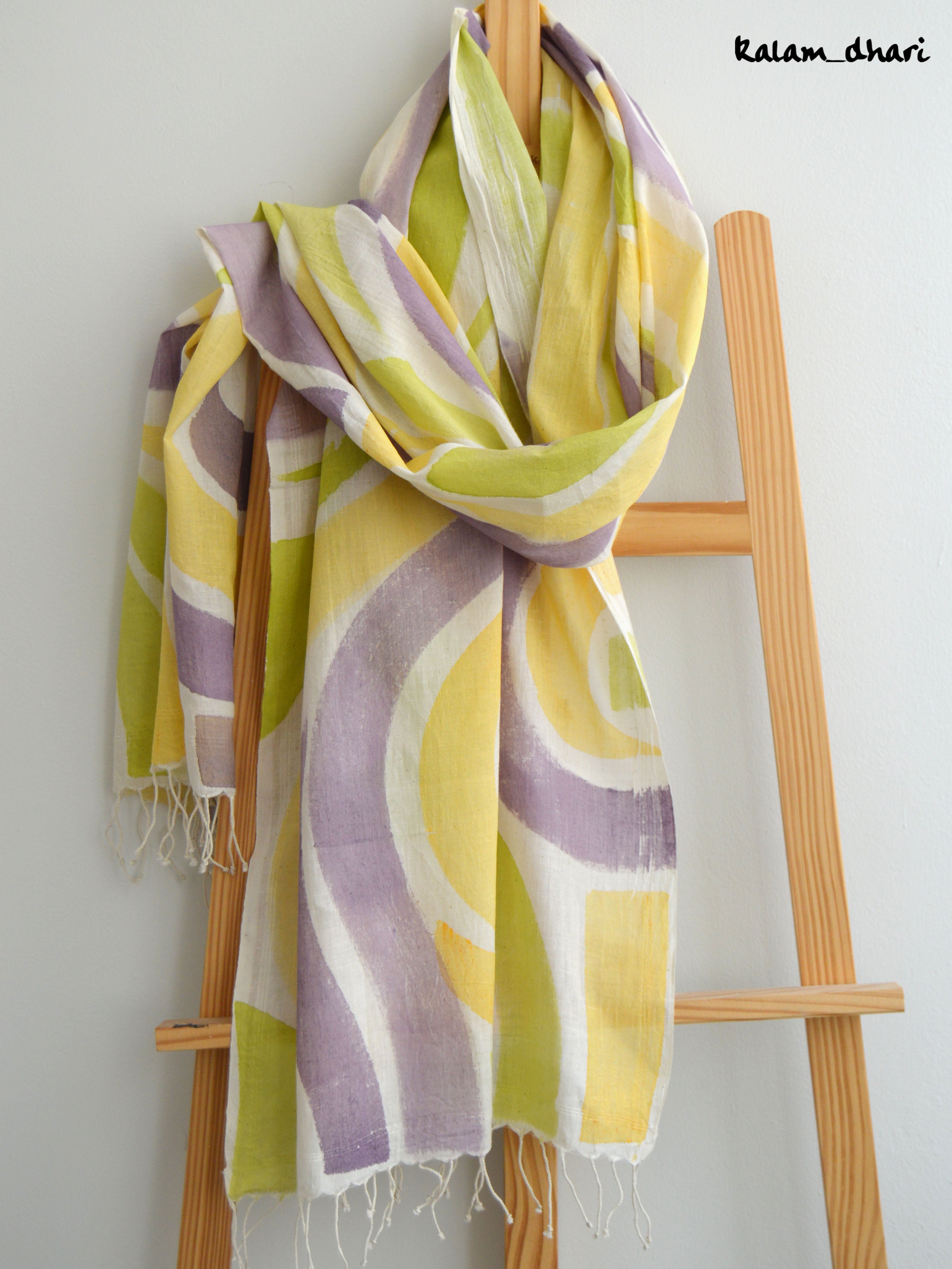 Vaayu Muslin Cotton Painted Stole