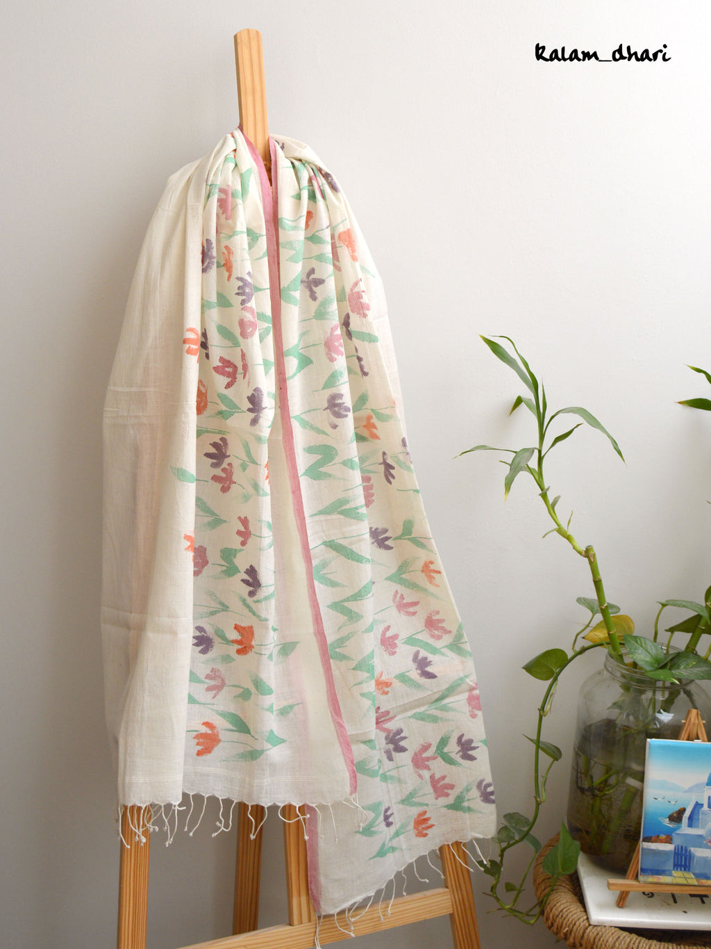 Phool Muslin Cotton Painted Stole