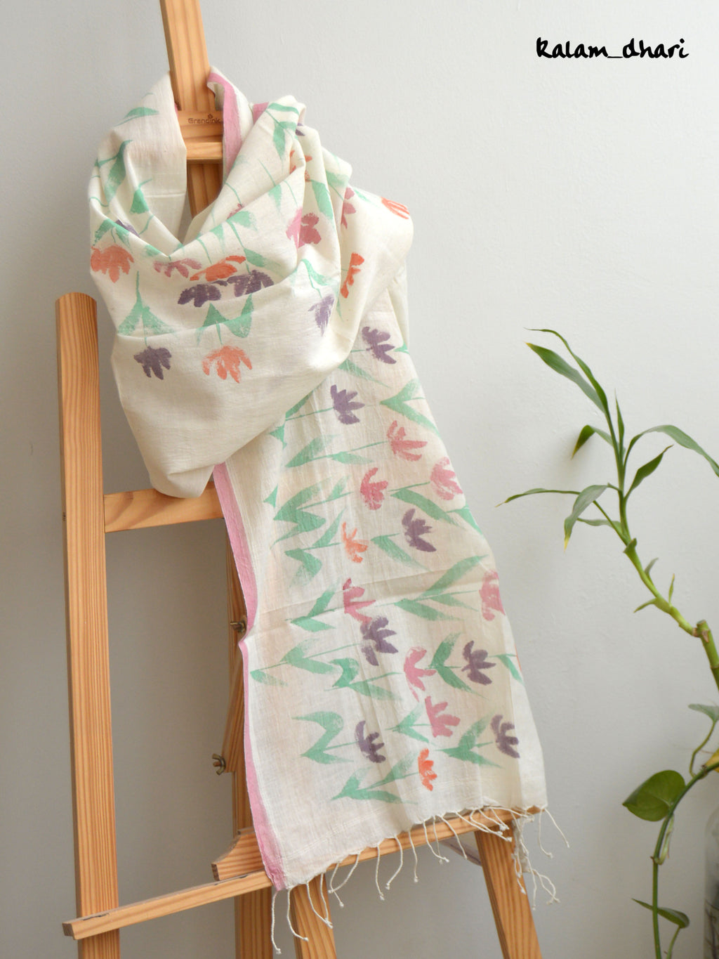 Phool Muslin Cotton Painted Stole
