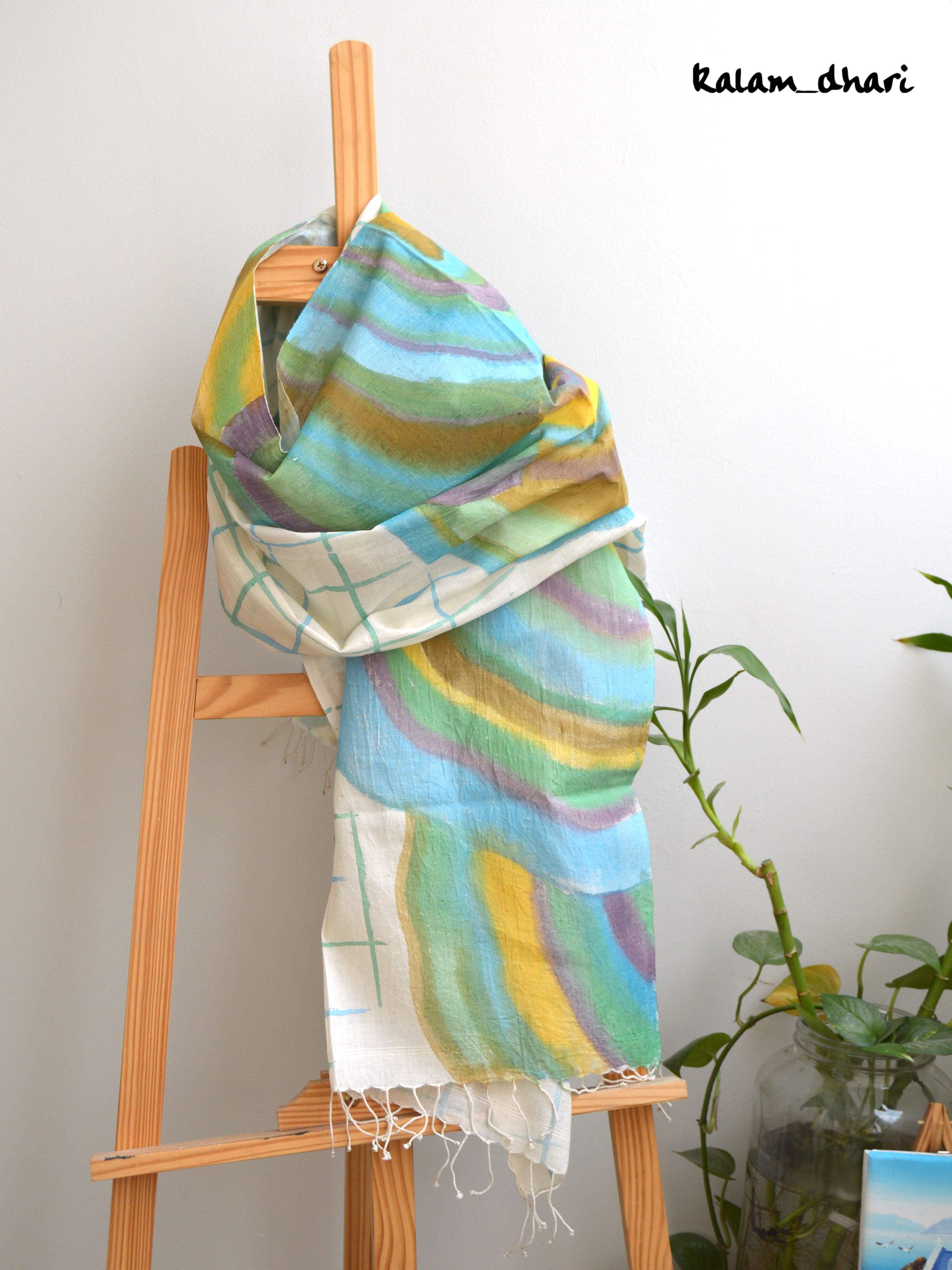 Agate Muslin Cotton Painted Stole