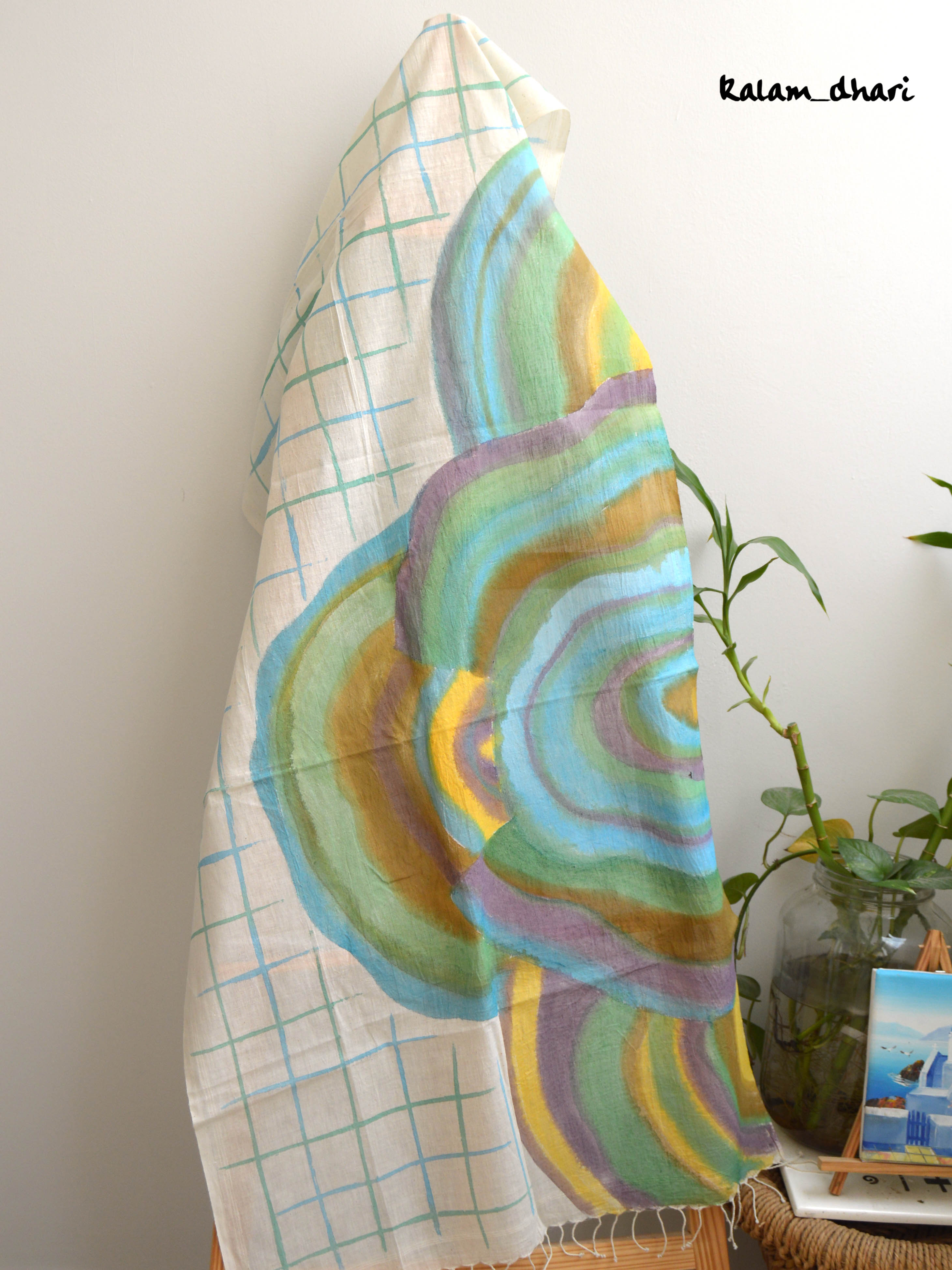 Agate Muslin Cotton Painted Stole