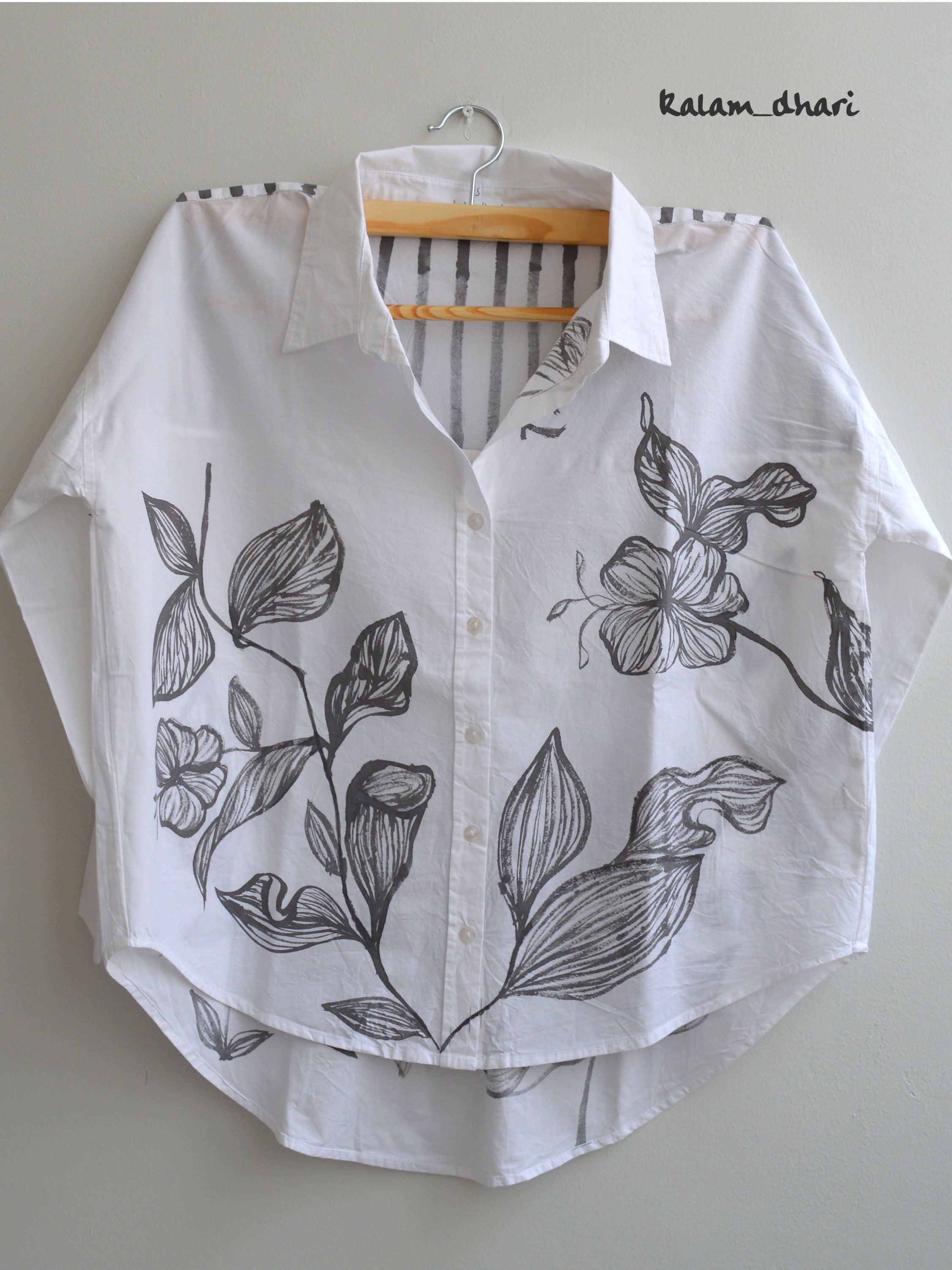 Wilted Florals Painted Oversized Shirt