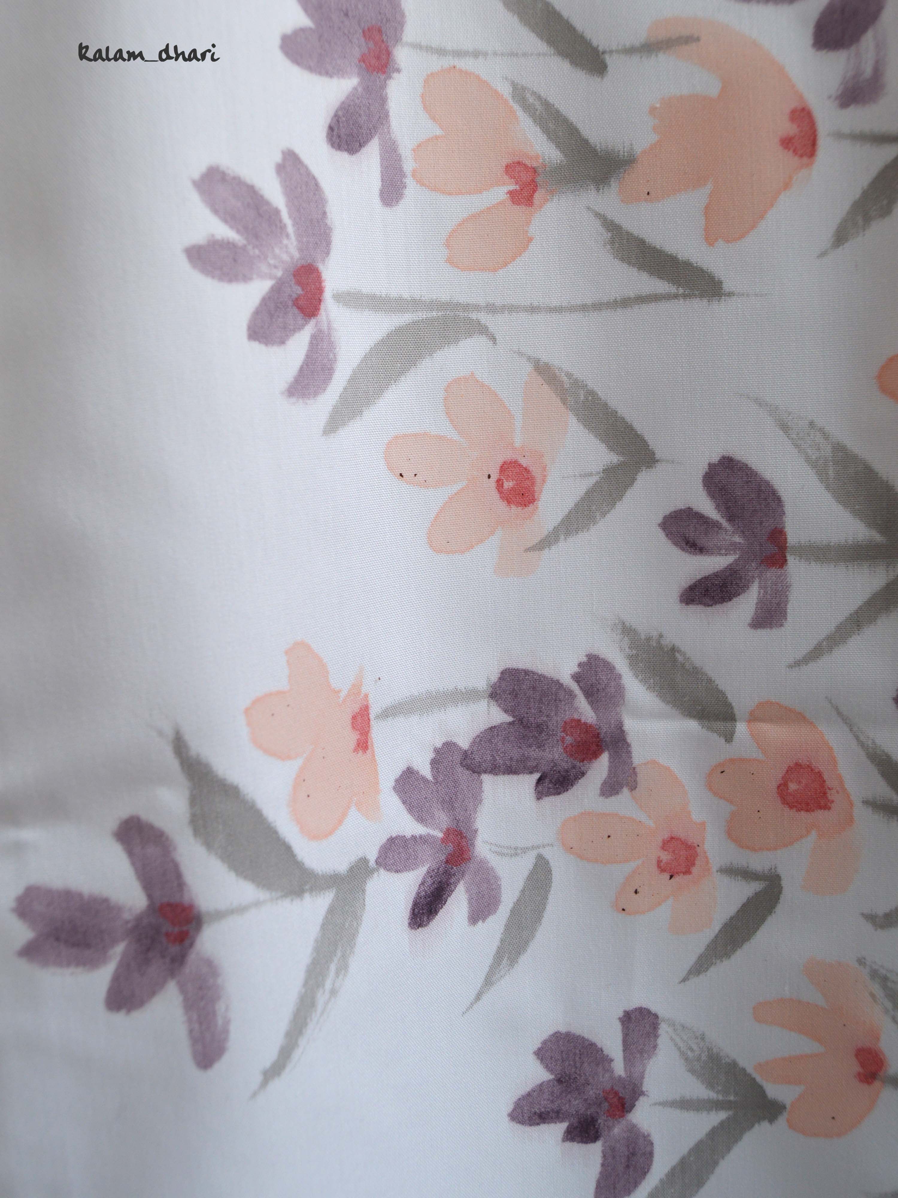 Phool Red Painted Half Shirt