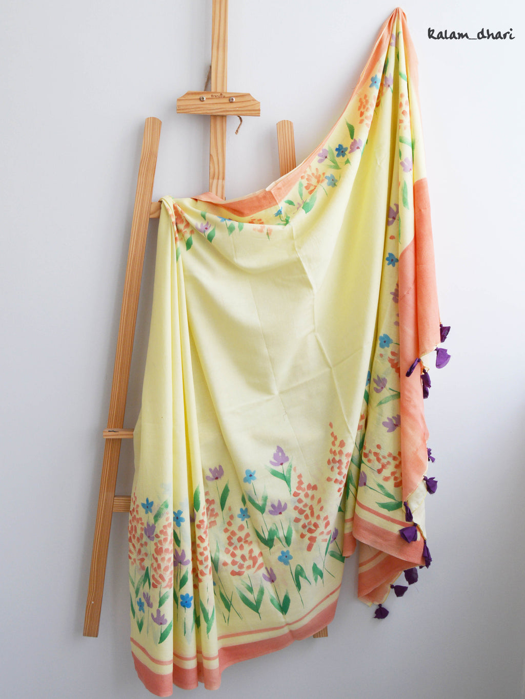 Wildflowers Painted Mul Cotton Saree