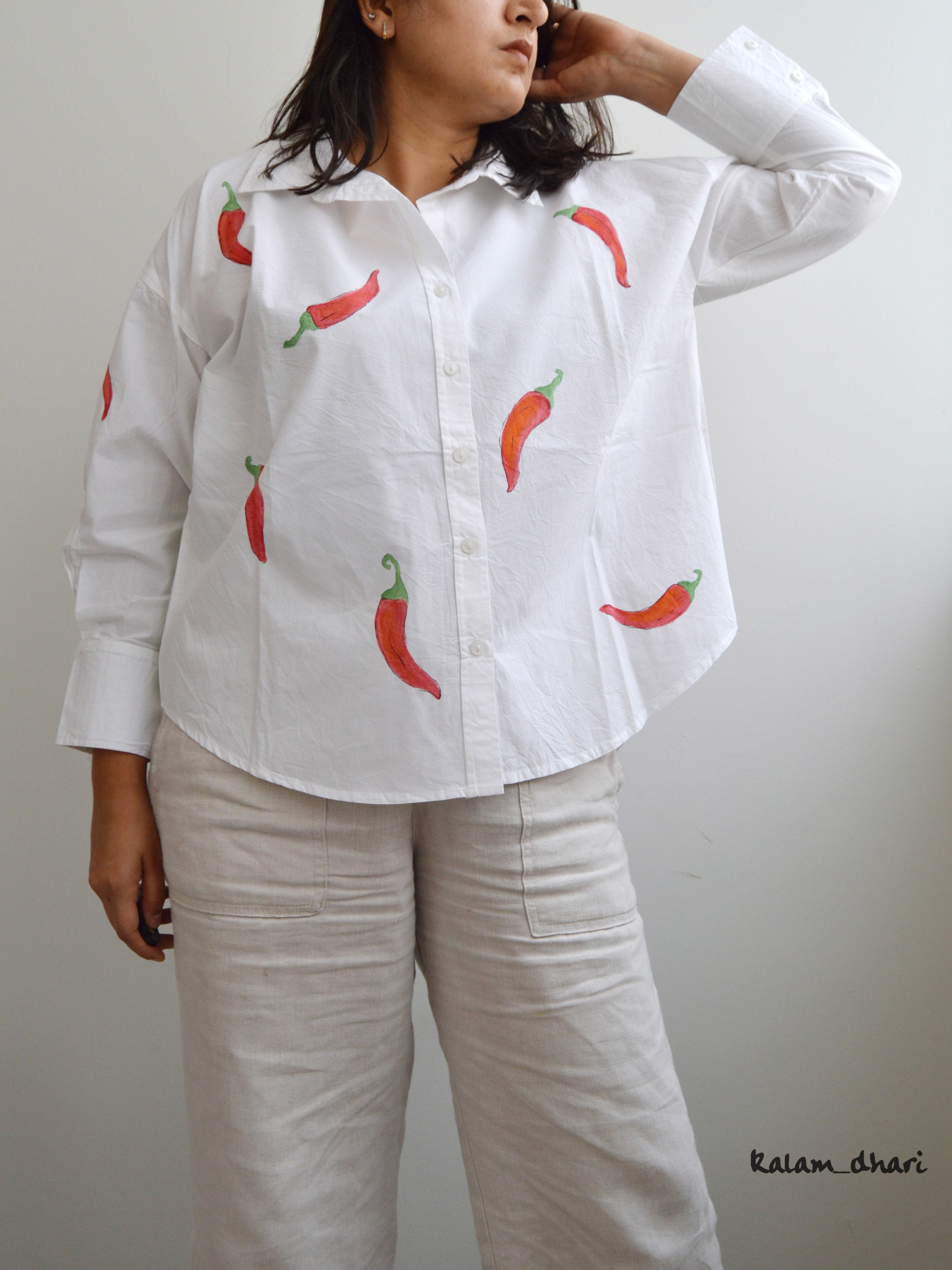 Mirchi Painted Oversized Shirt