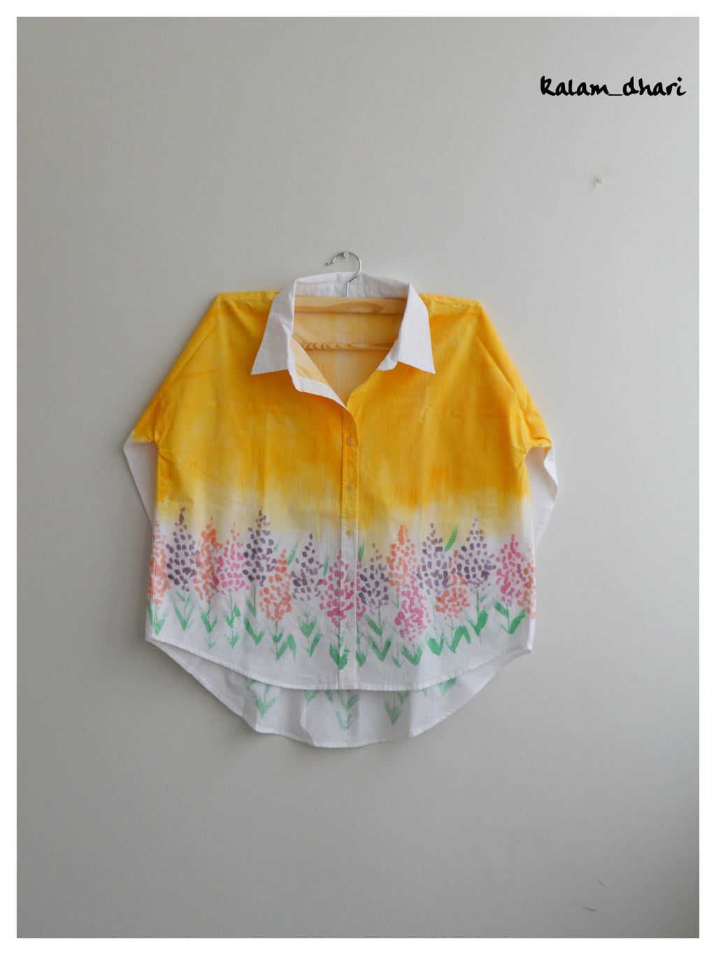Spring Flowers Painted Oversized Shirt