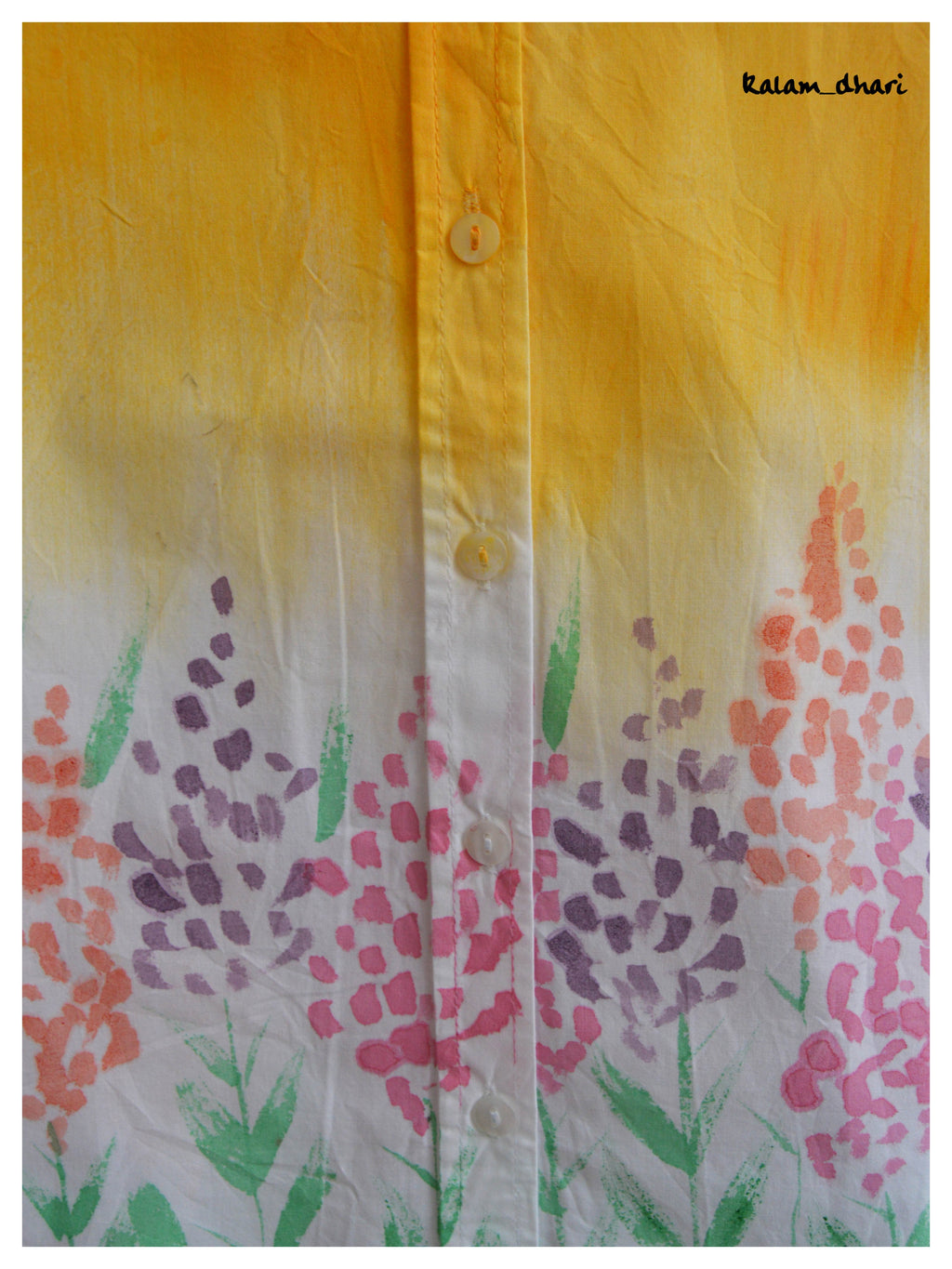 Spring Flowers Painted Oversized Shirt