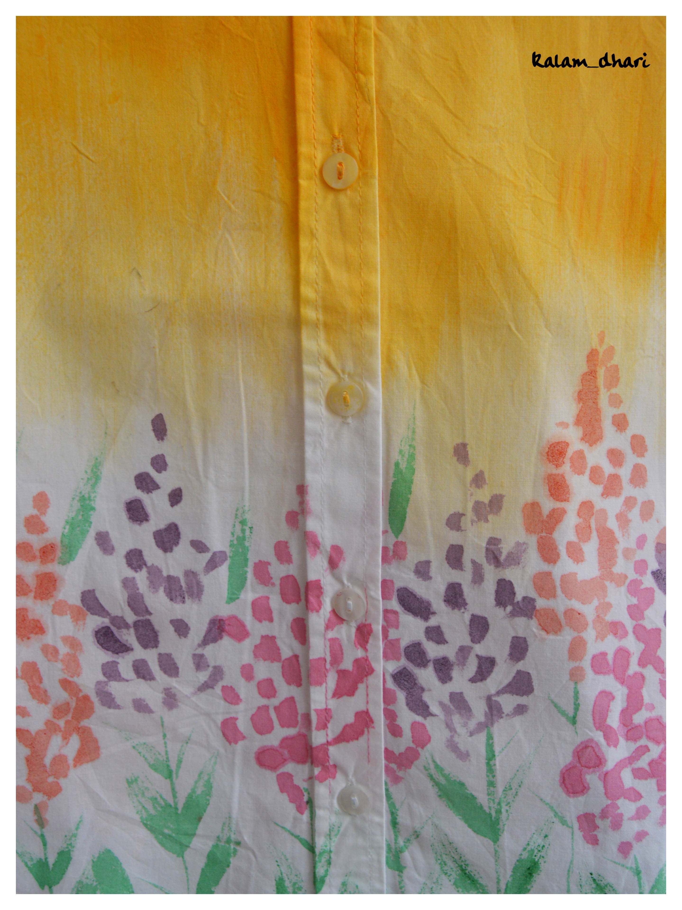 Spring Flowers Painted Oversized Shirt