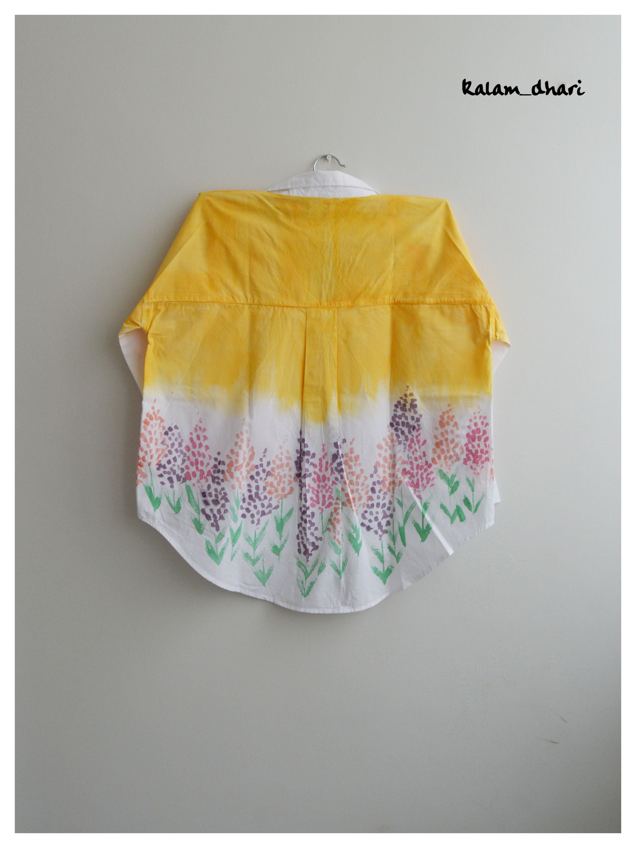 Spring Flowers Painted Oversized Shirt