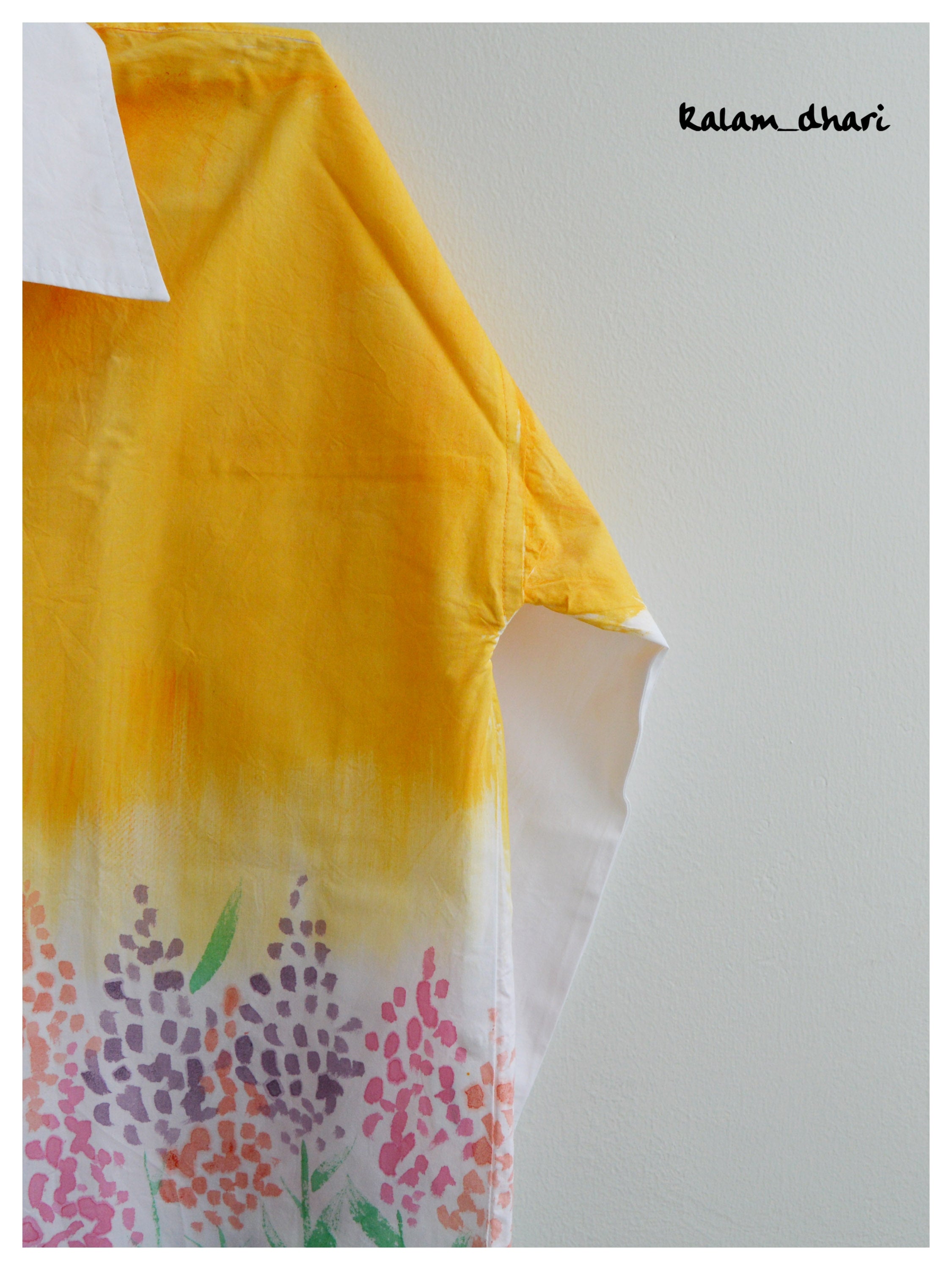 Spring Flowers Painted Oversized Shirt