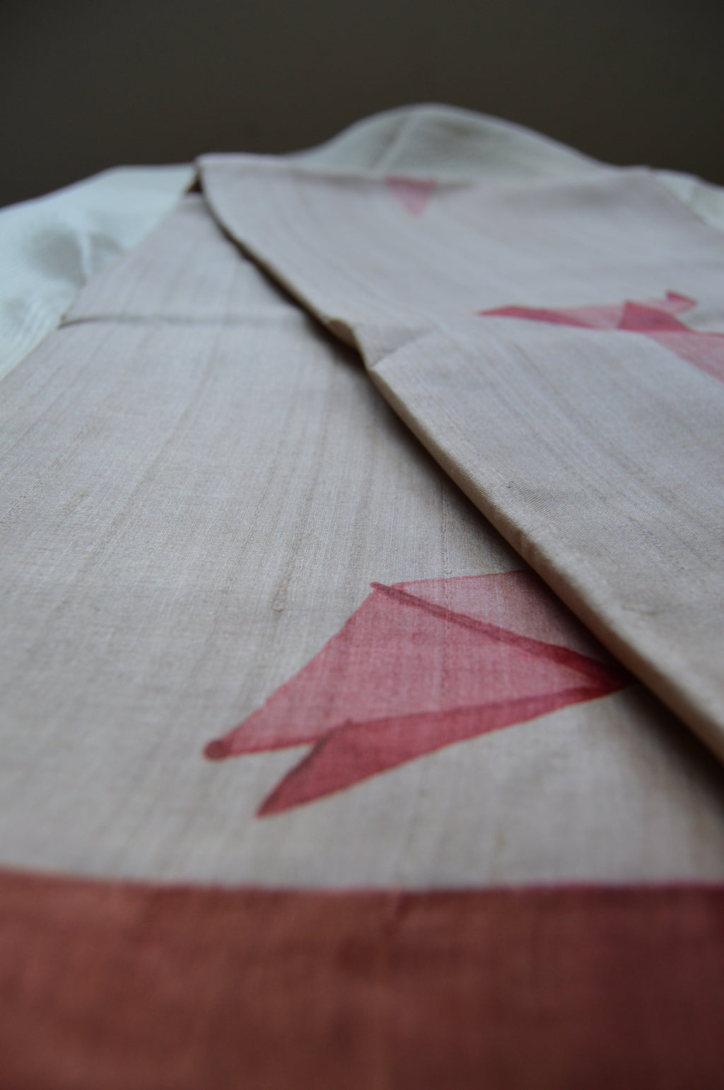 Origami Red Kosa Saree