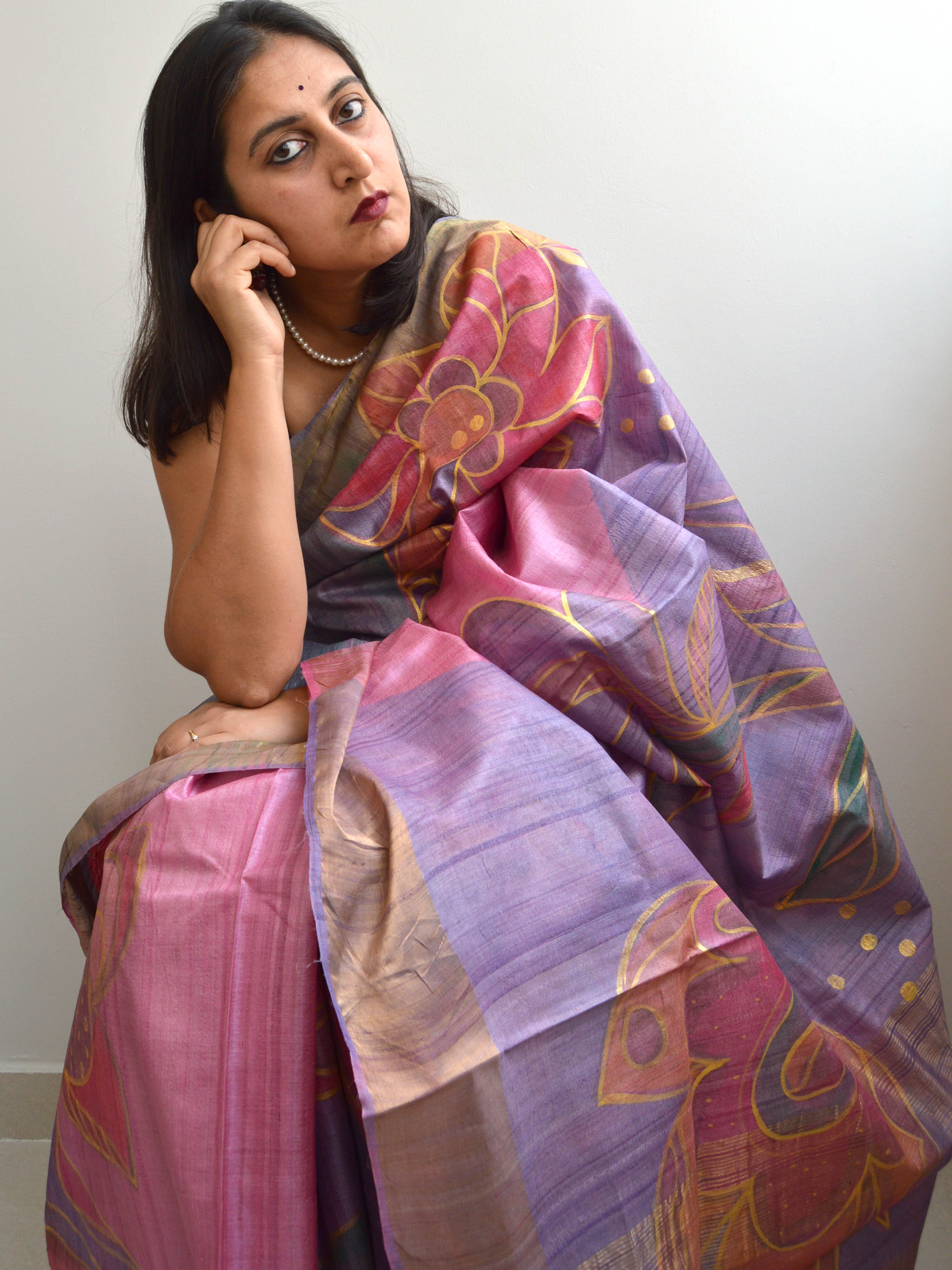Pakeezah Painted Kosa Silk Saree