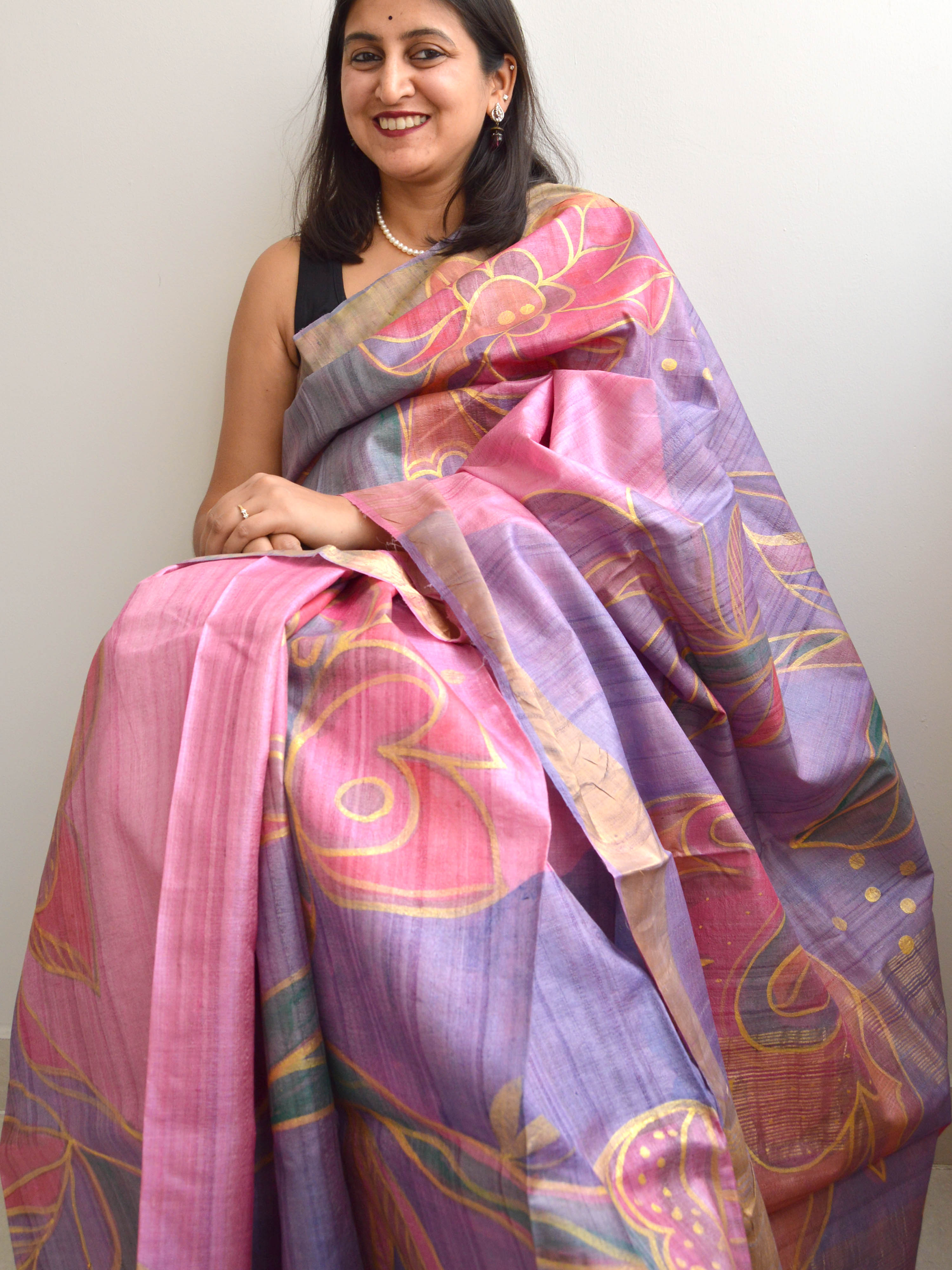 Pakeezah Painted Kosa Silk Saree