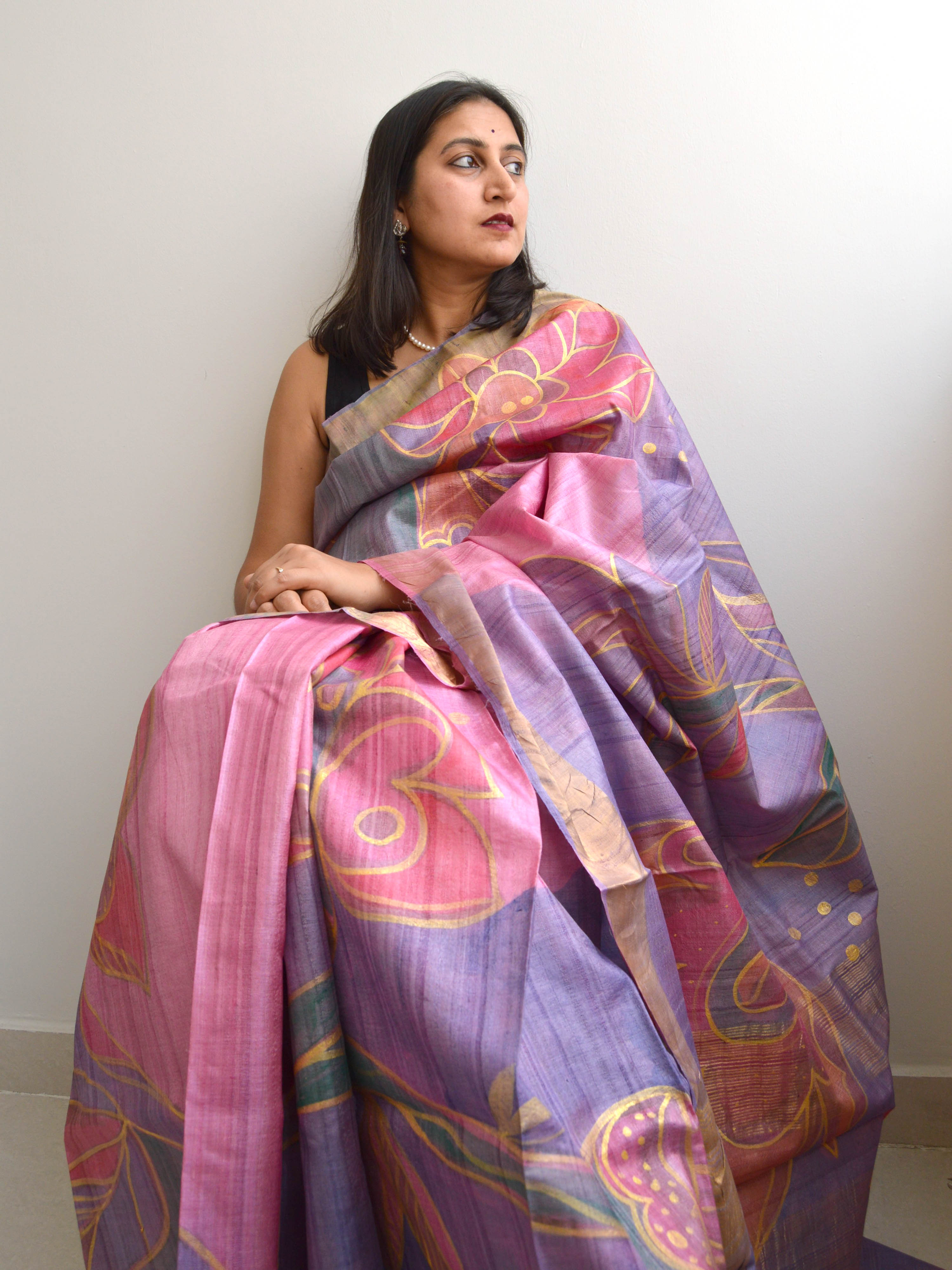 Pakeezah Painted Kosa Silk Saree