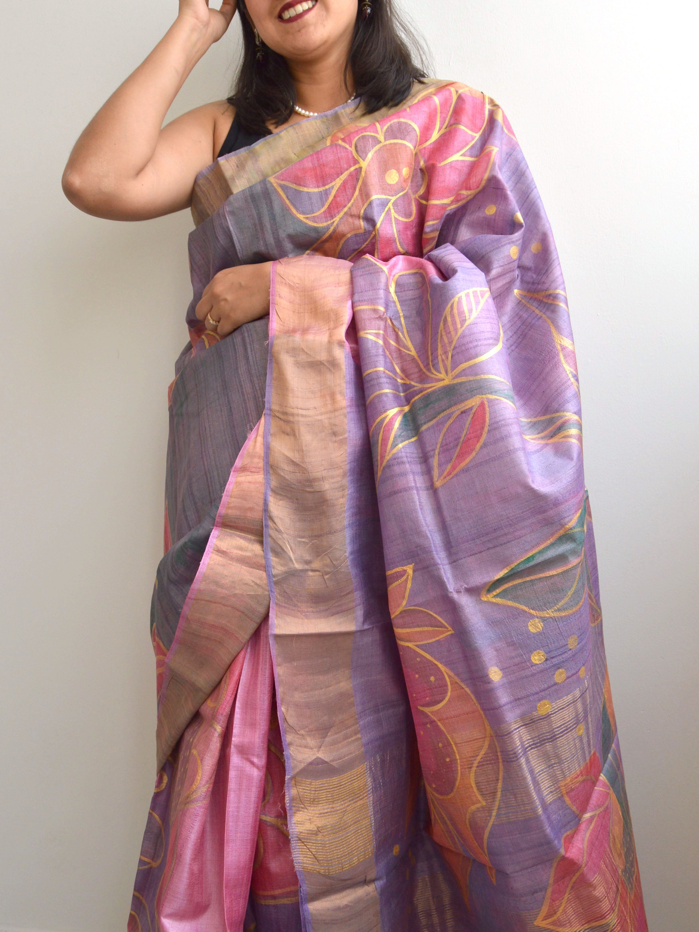 Pakeezah Painted Kosa Silk Saree