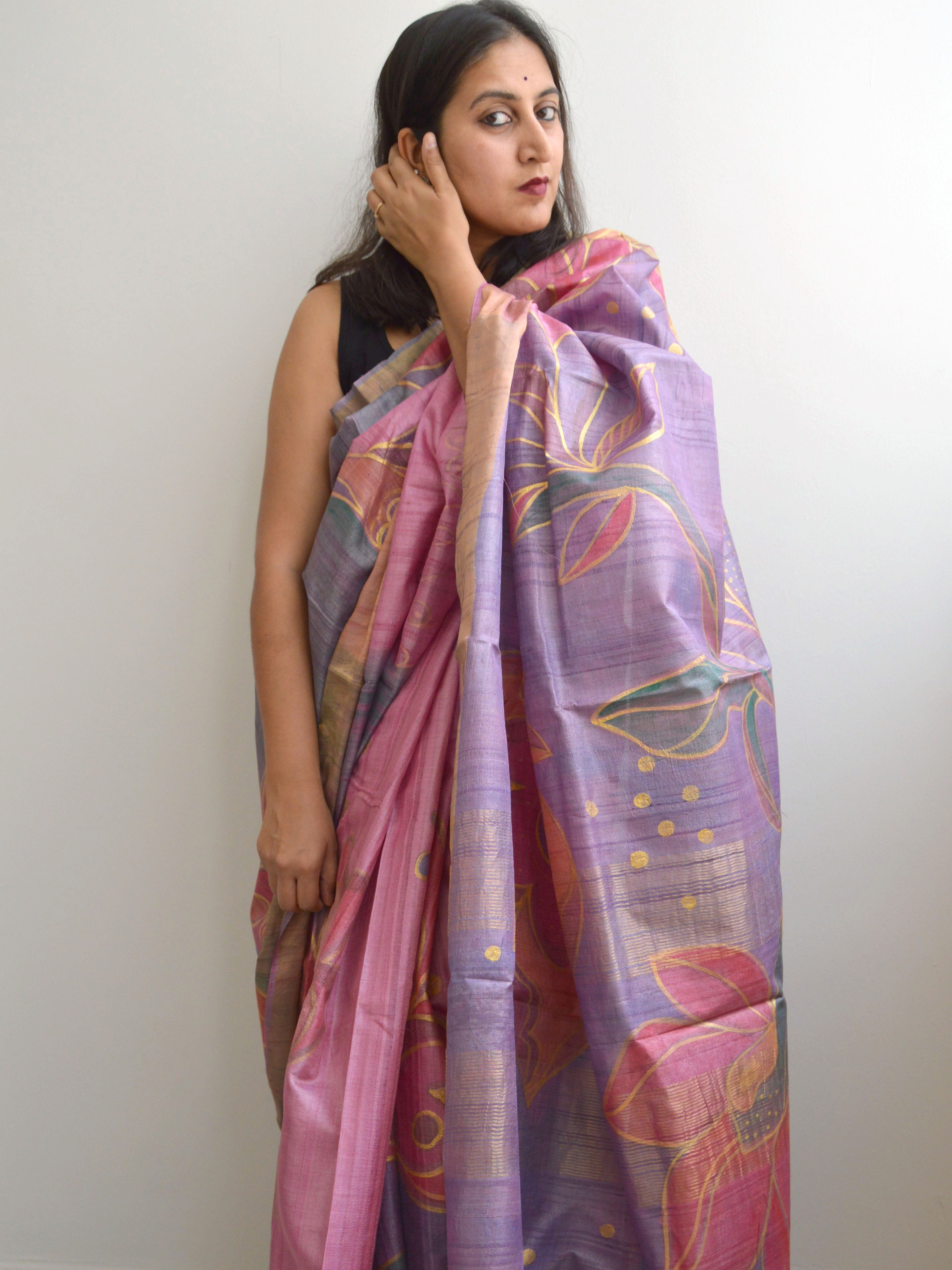 Pakeezah Painted Kosa Silk Saree