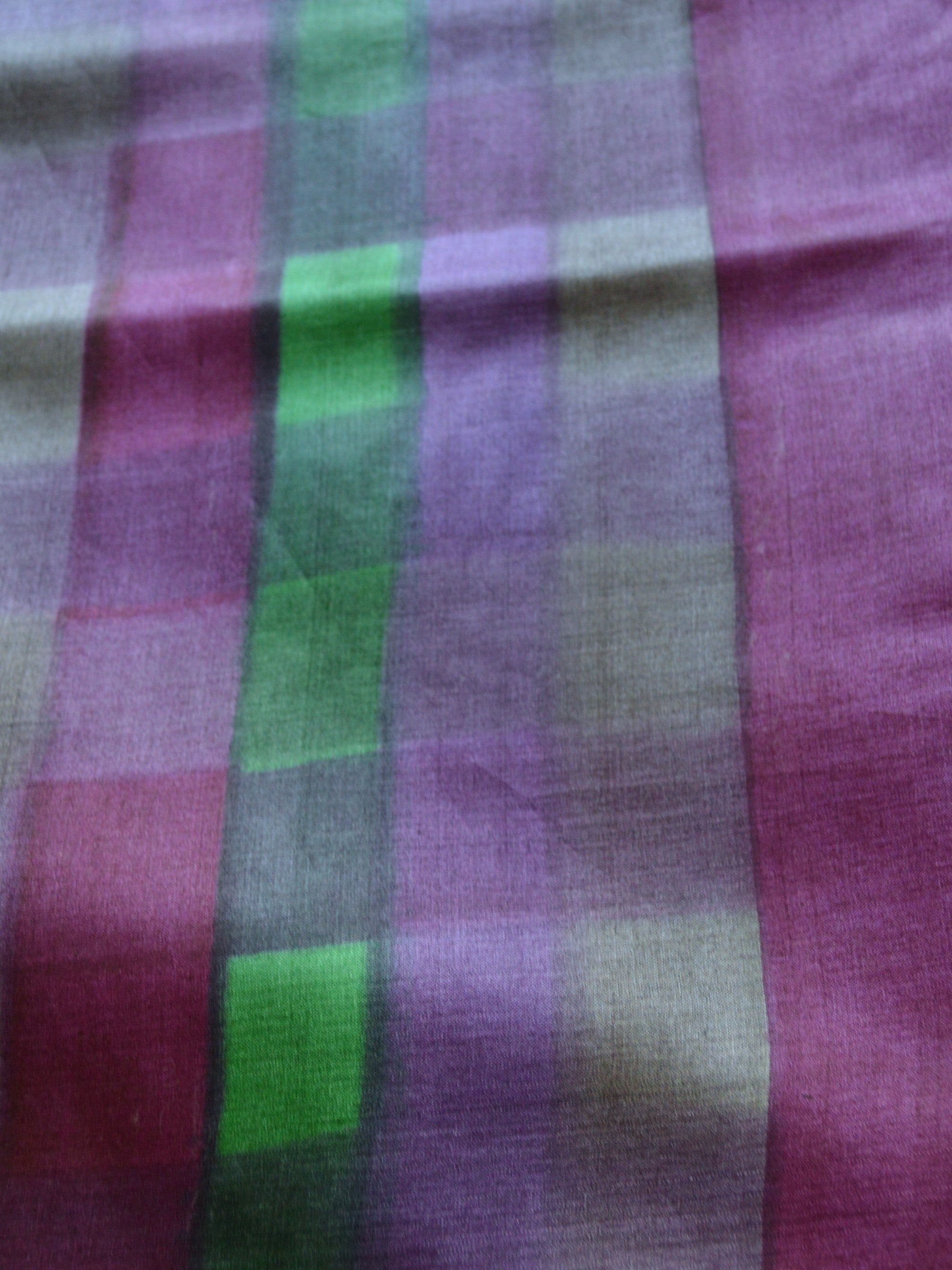Plaid Kosa Silk Saree