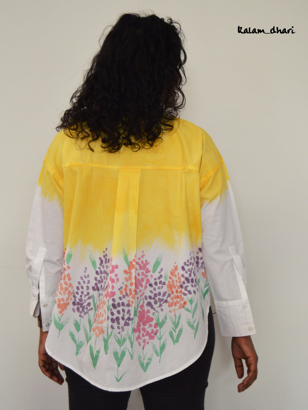 Spring Flowers Painted Oversized Shirt