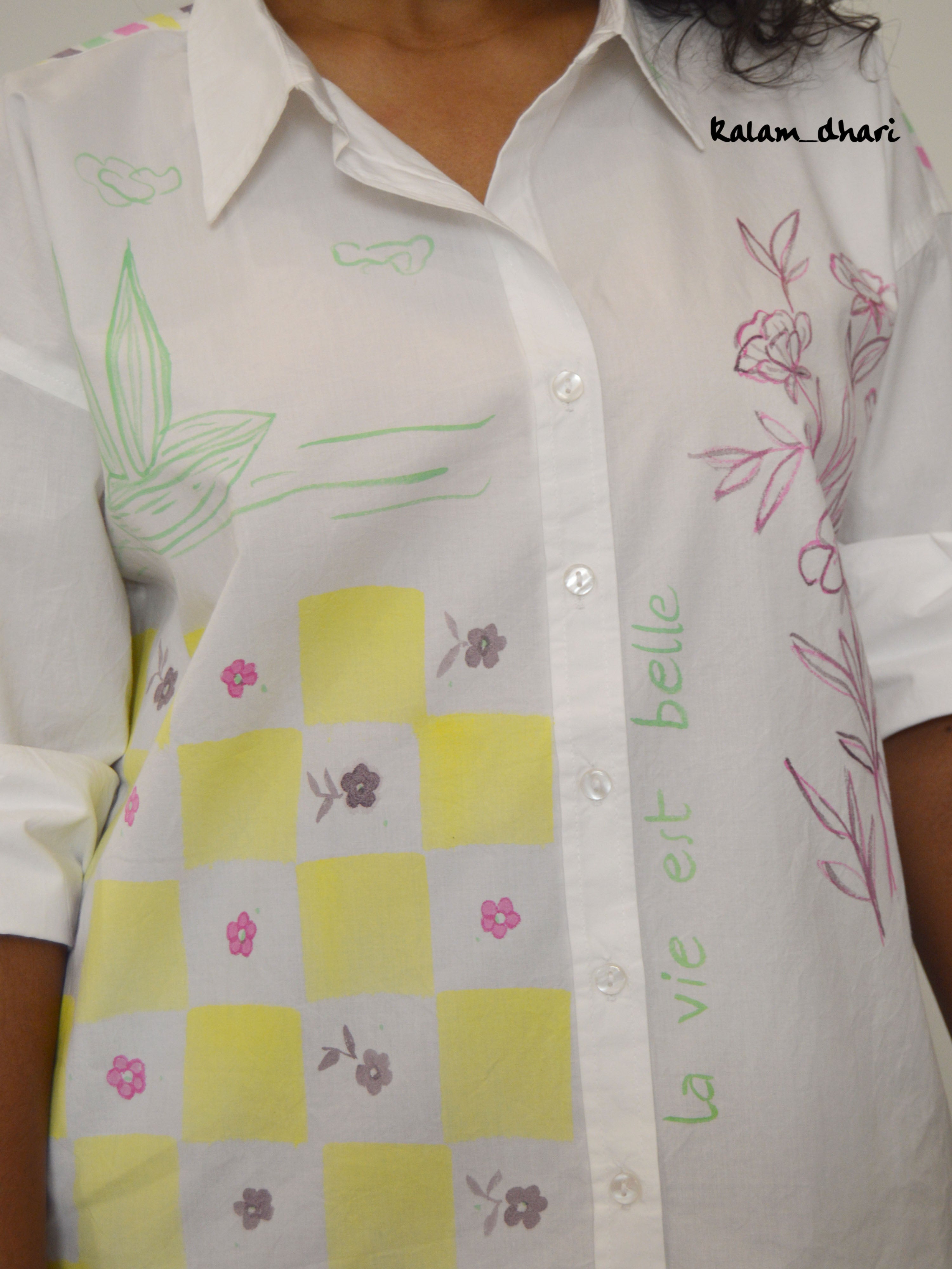 La Vie Est Belle Painted Oversized Shirt