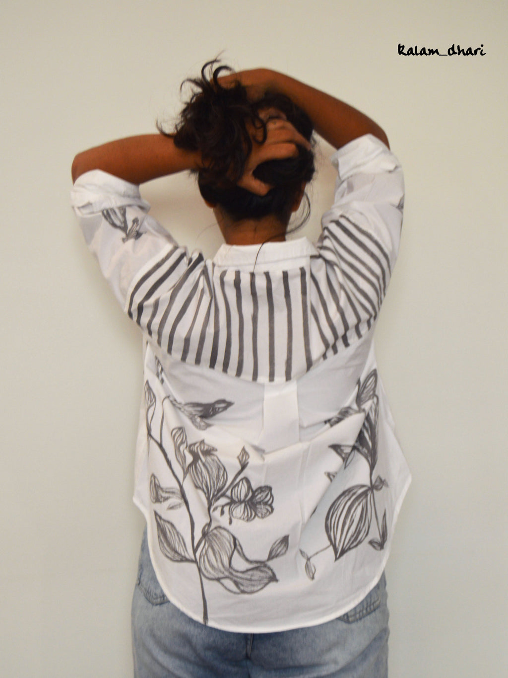 Wilted Florals Painted Oversized Shirt