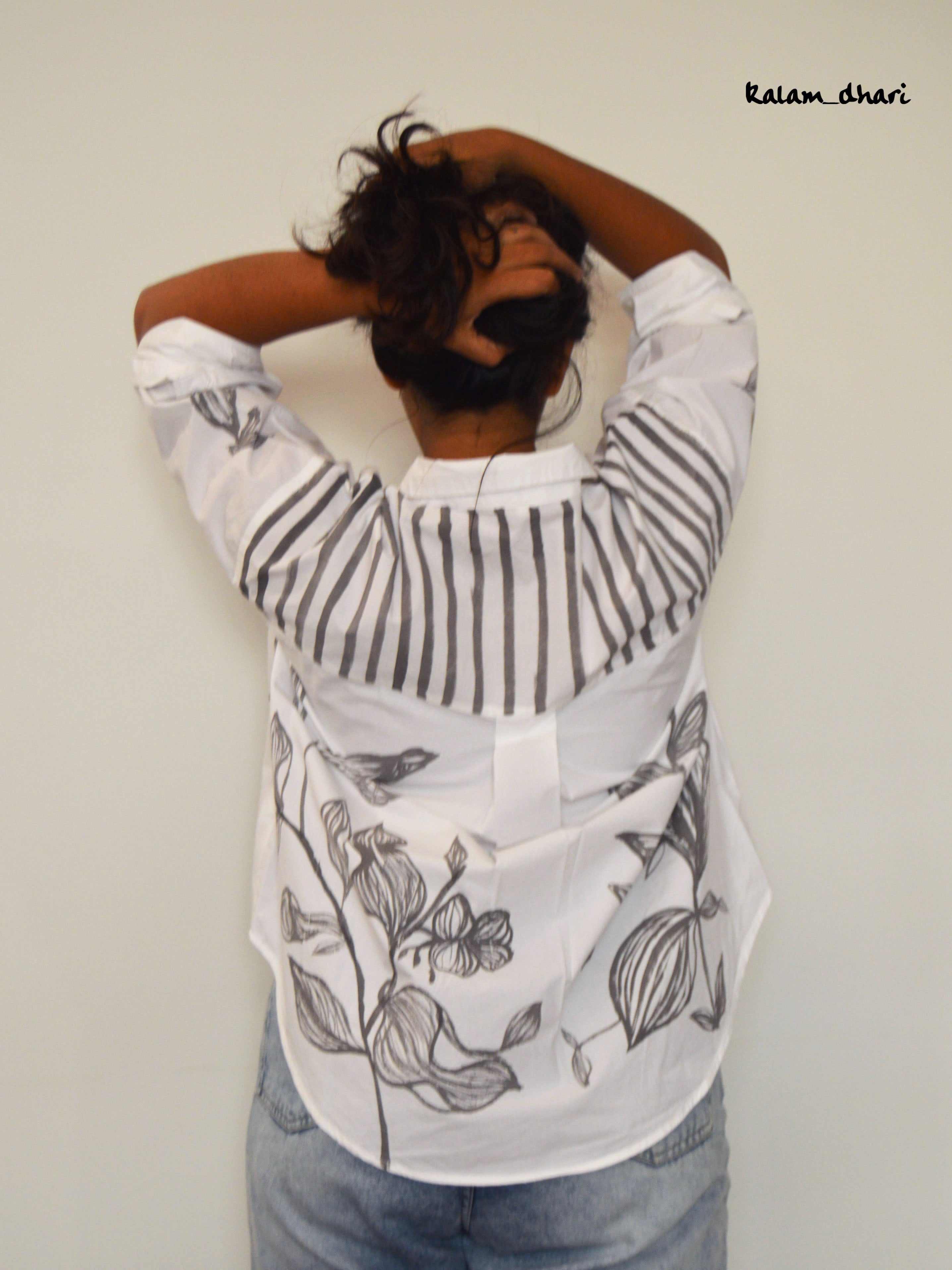 Wilted Florals Painted Oversized Shirt