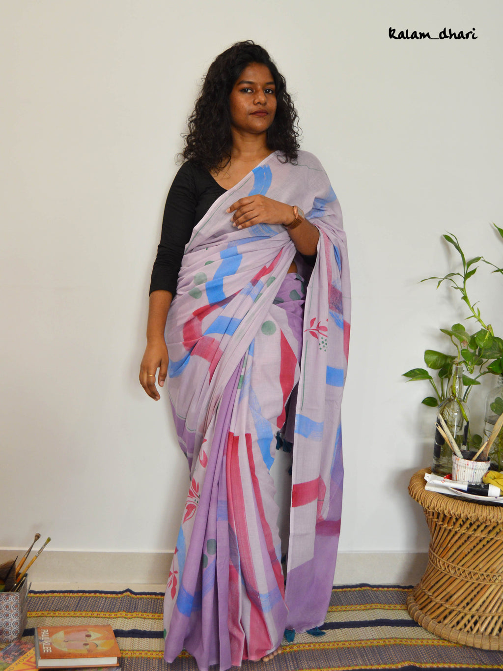 Abstract Painted Mul Cotton Saree