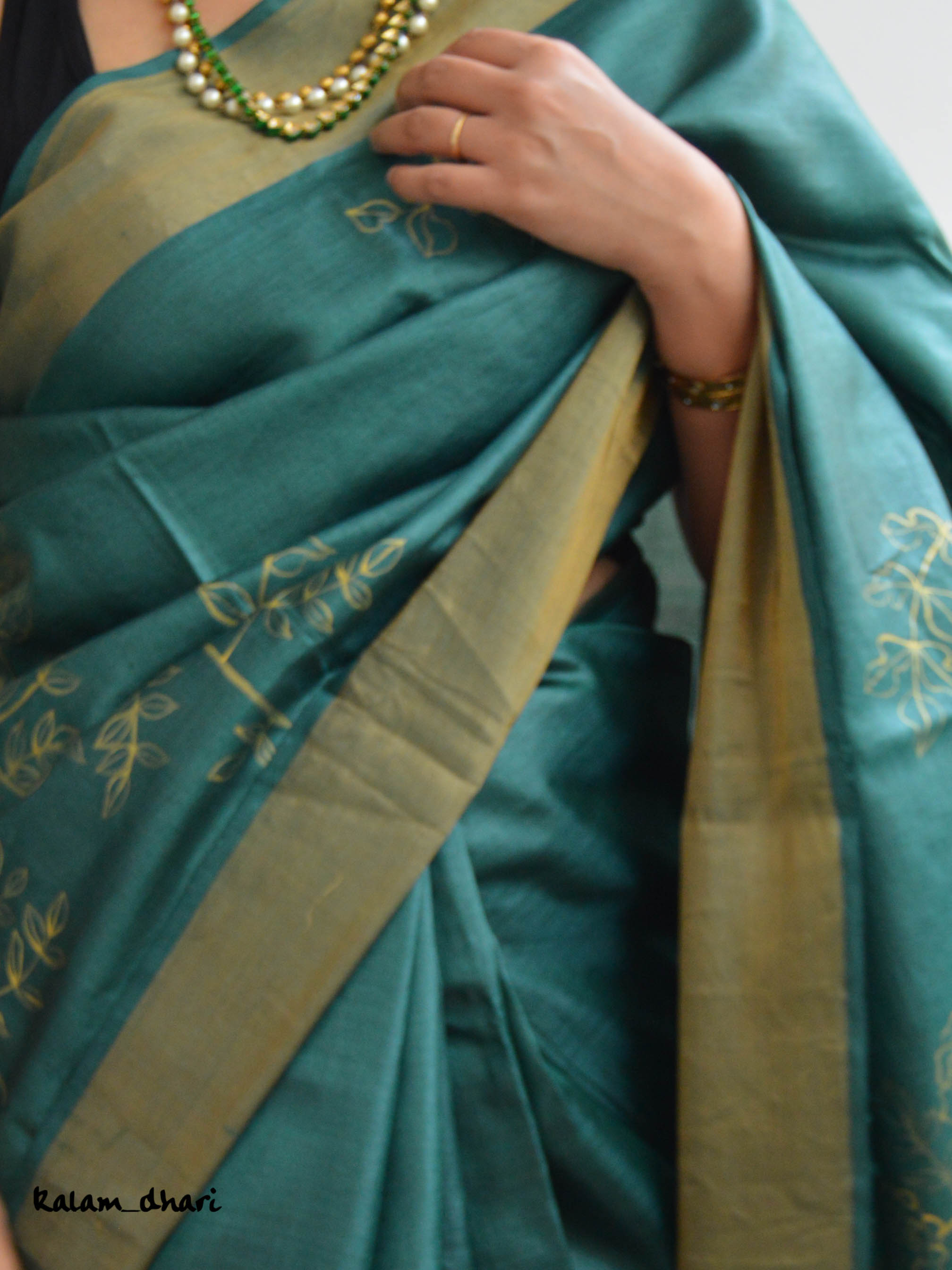 Panna Painted Kosa Silk Saree
