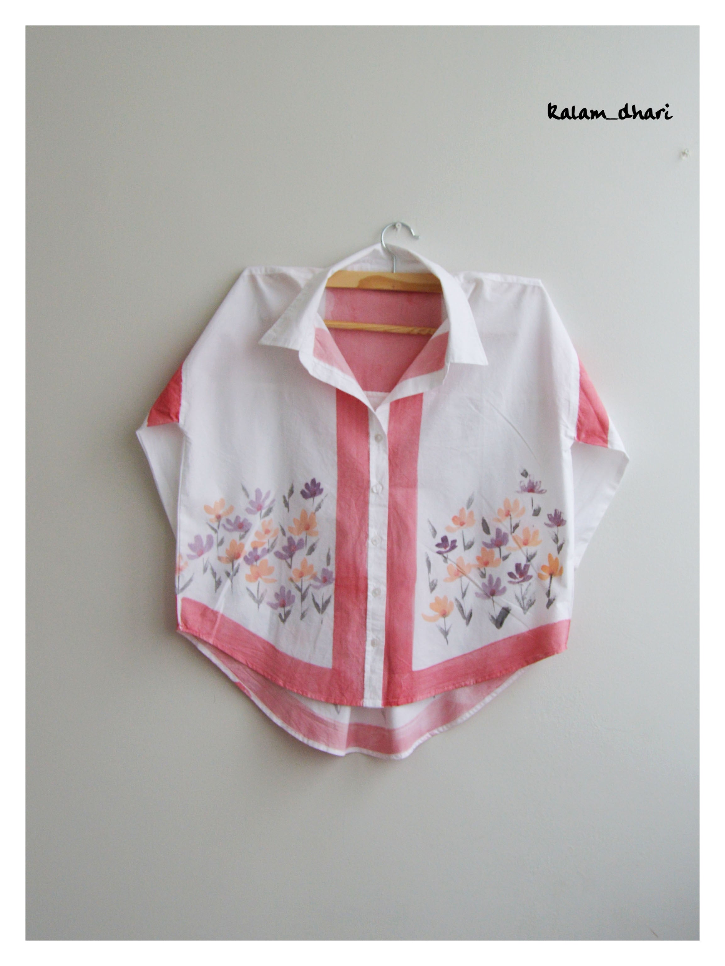 Phool Red Painted Oversized Shirt