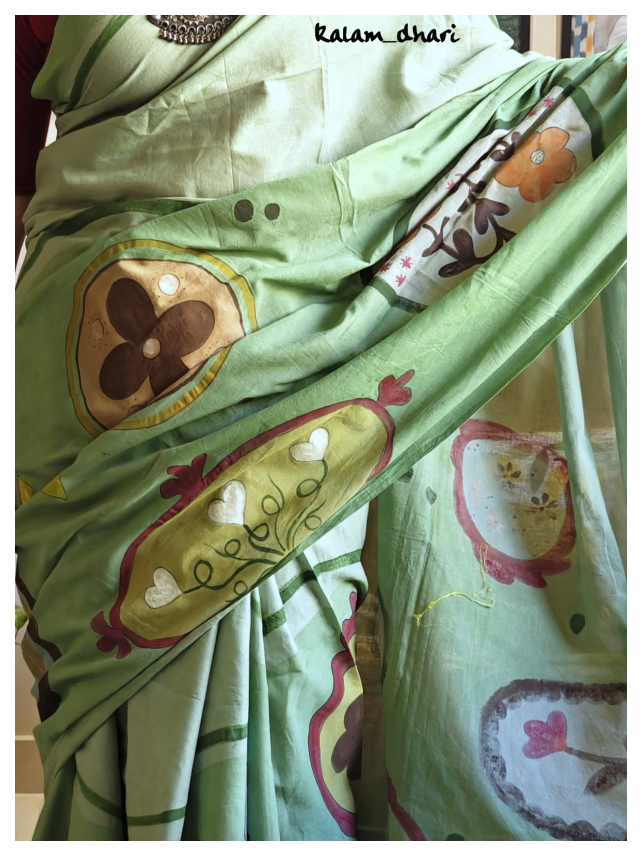 Vintage Painted Mul Cotton Saree