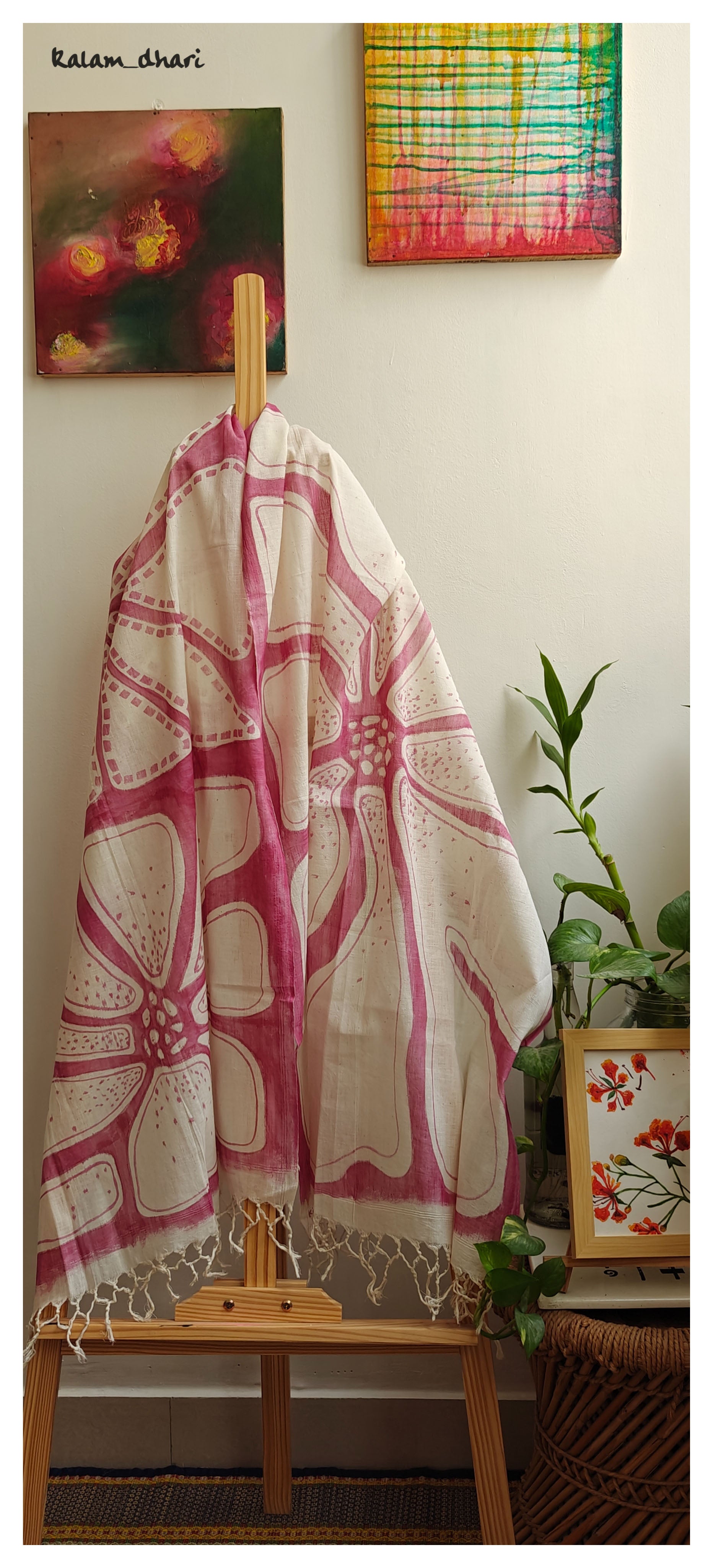 Bindiya Muslin Cotton Painted Stole