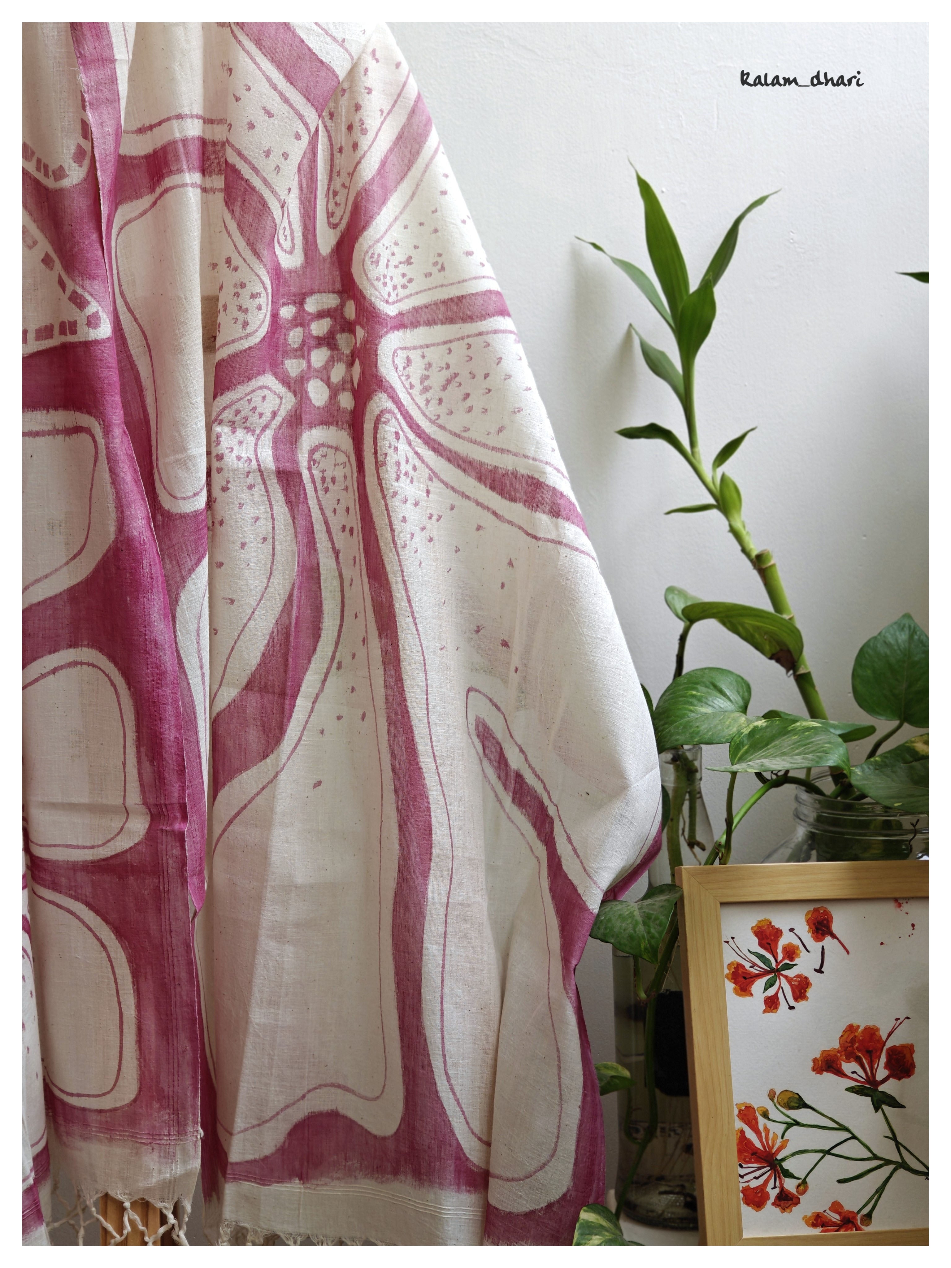 Bindiya Muslin Cotton Painted Stole