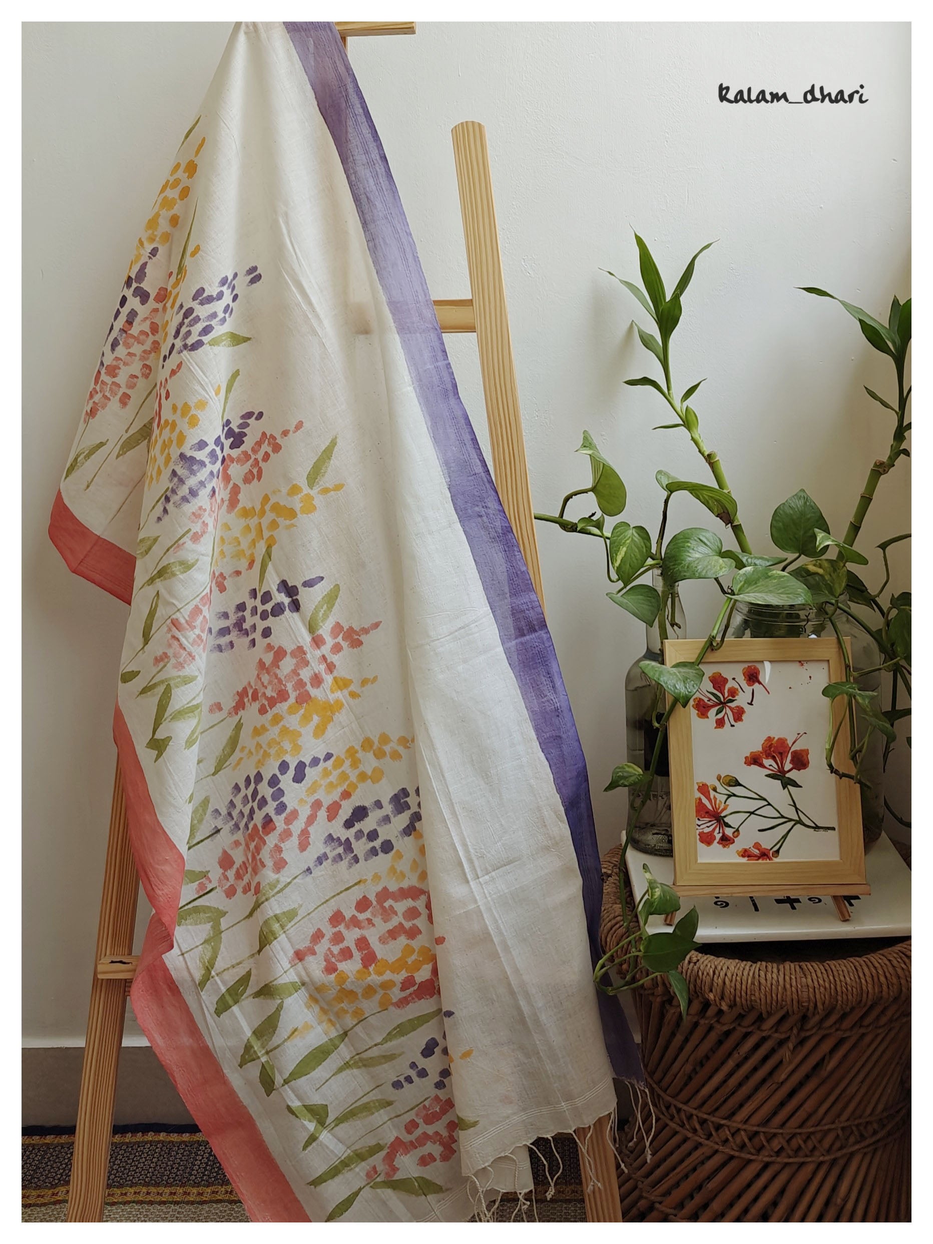 Delphi Muslin Cotton Painted Stole