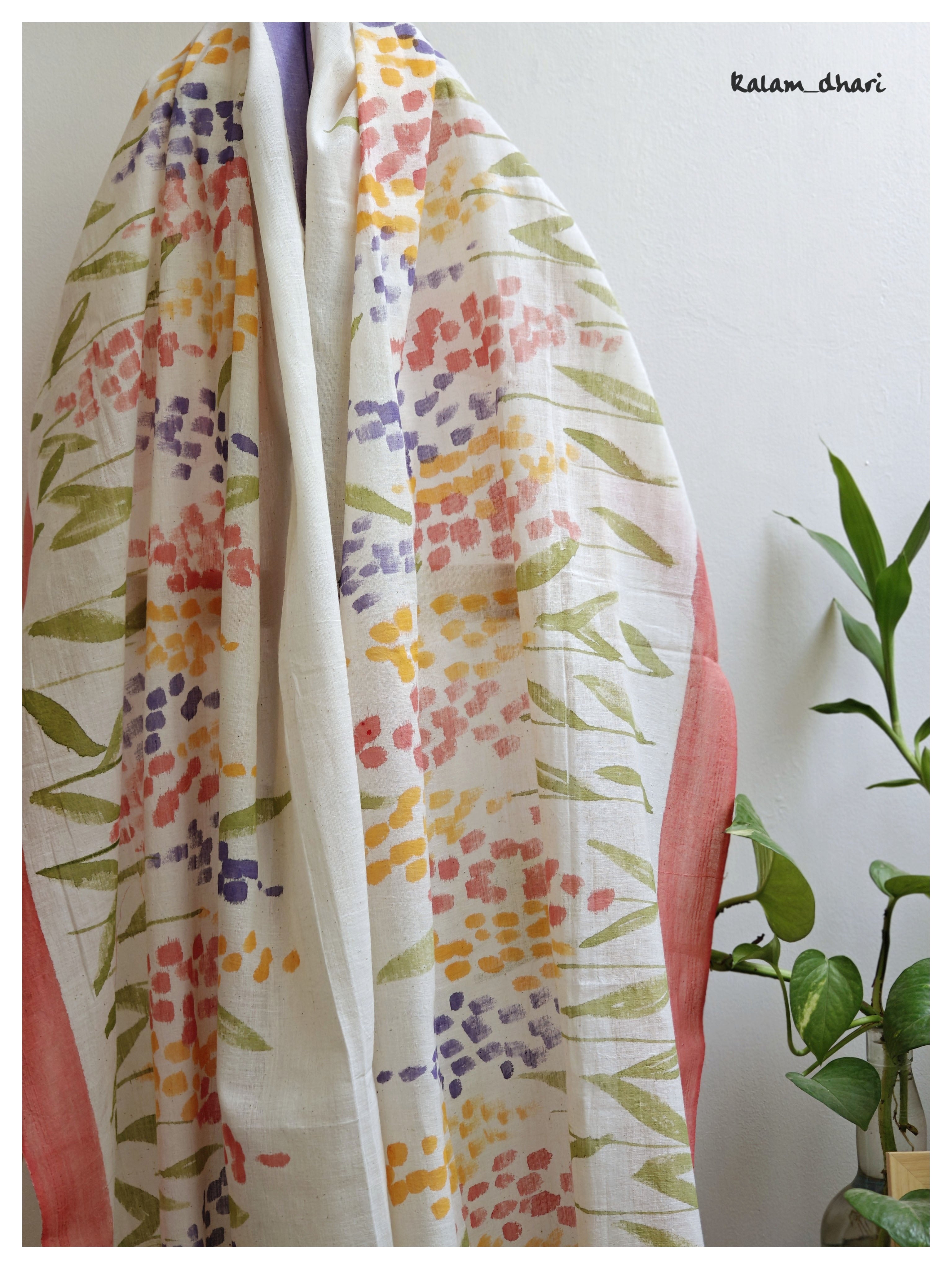 Delphi Muslin Cotton Painted Stole