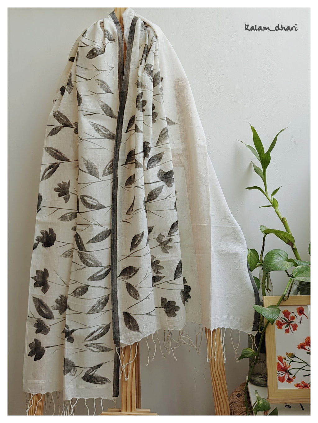 Phool Muslin Cotton Painted Stole