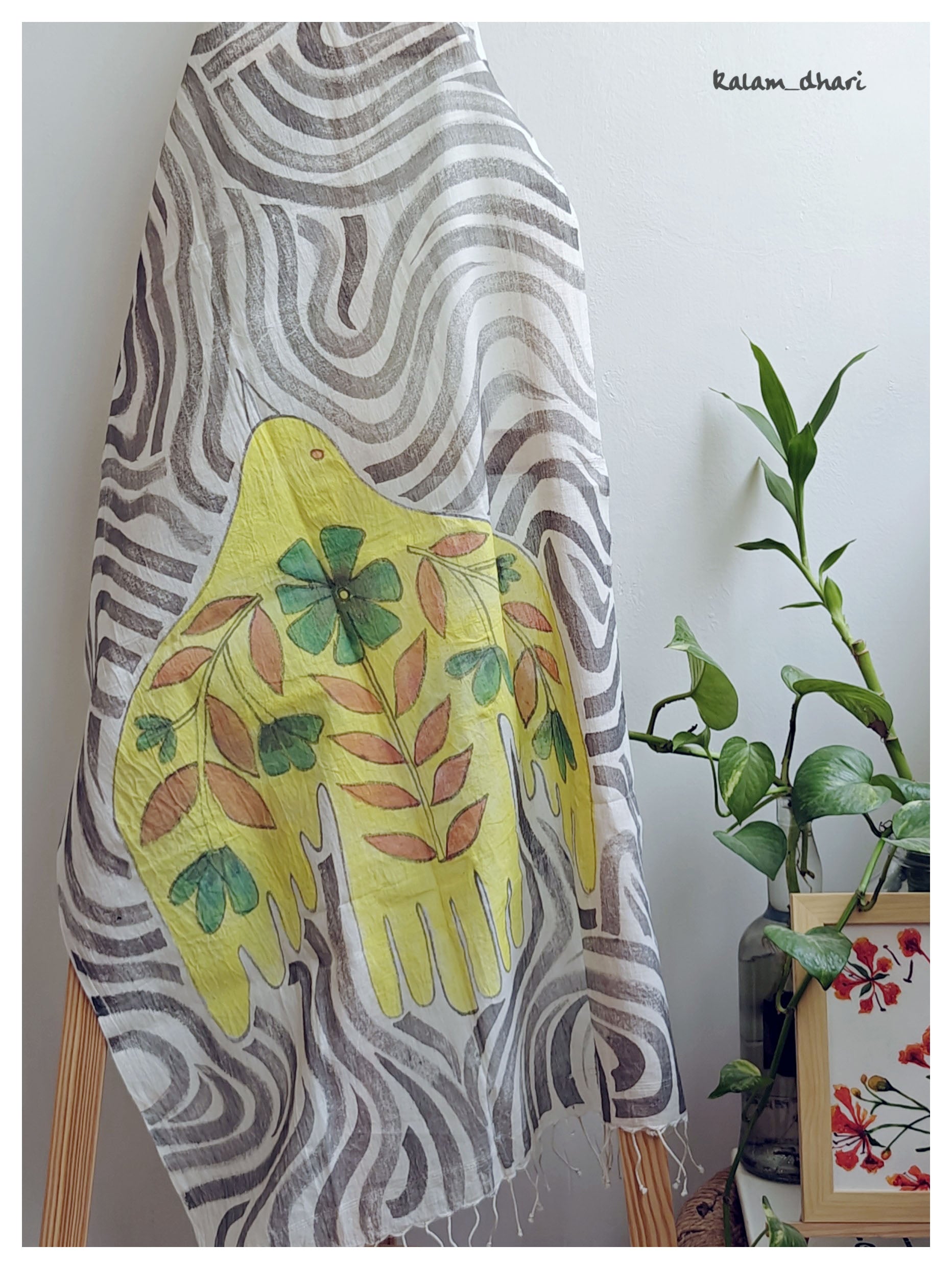 Udaan Muslin Cotton Painted Stole