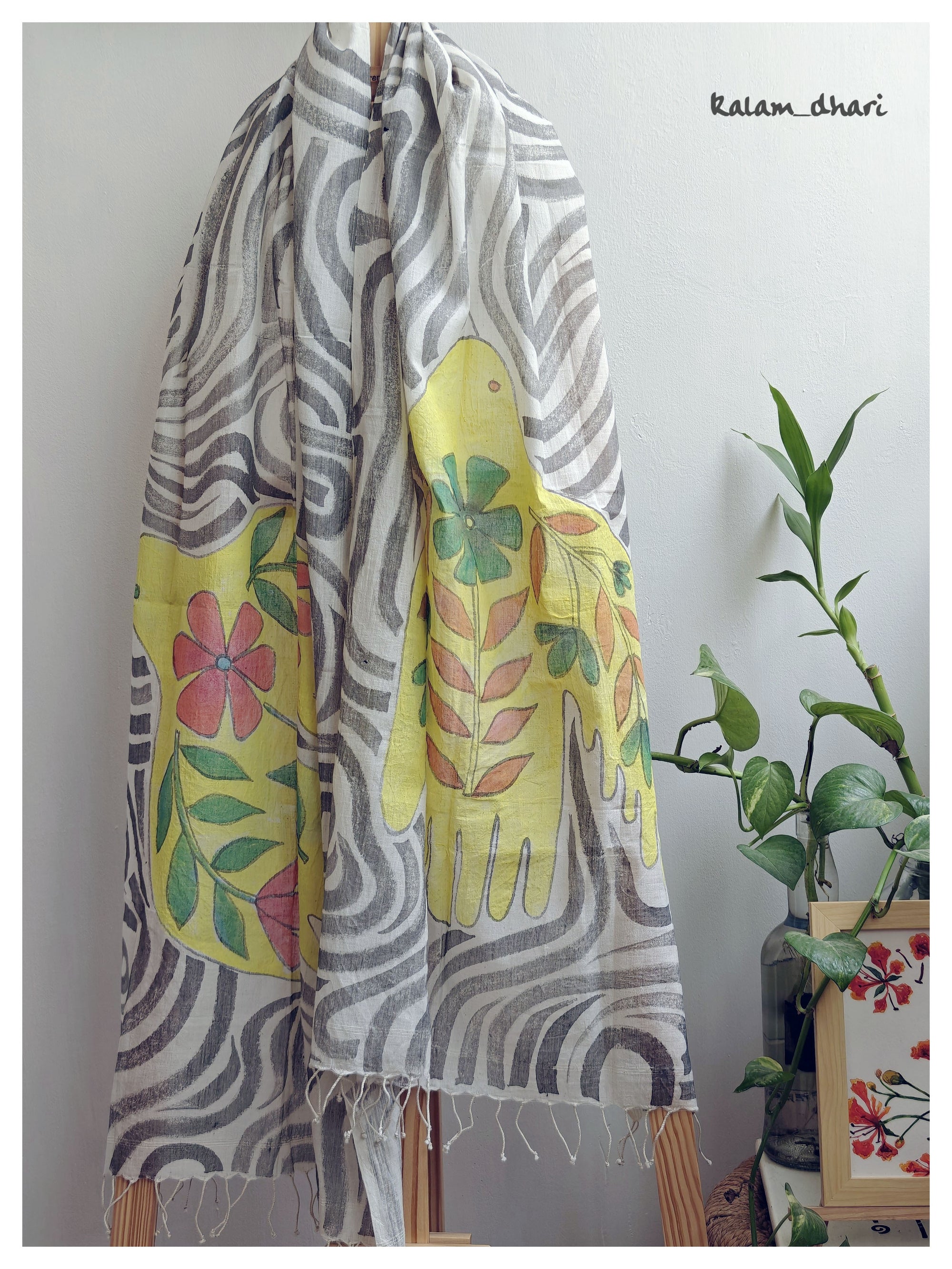Udaan Muslin Cotton Painted Stole